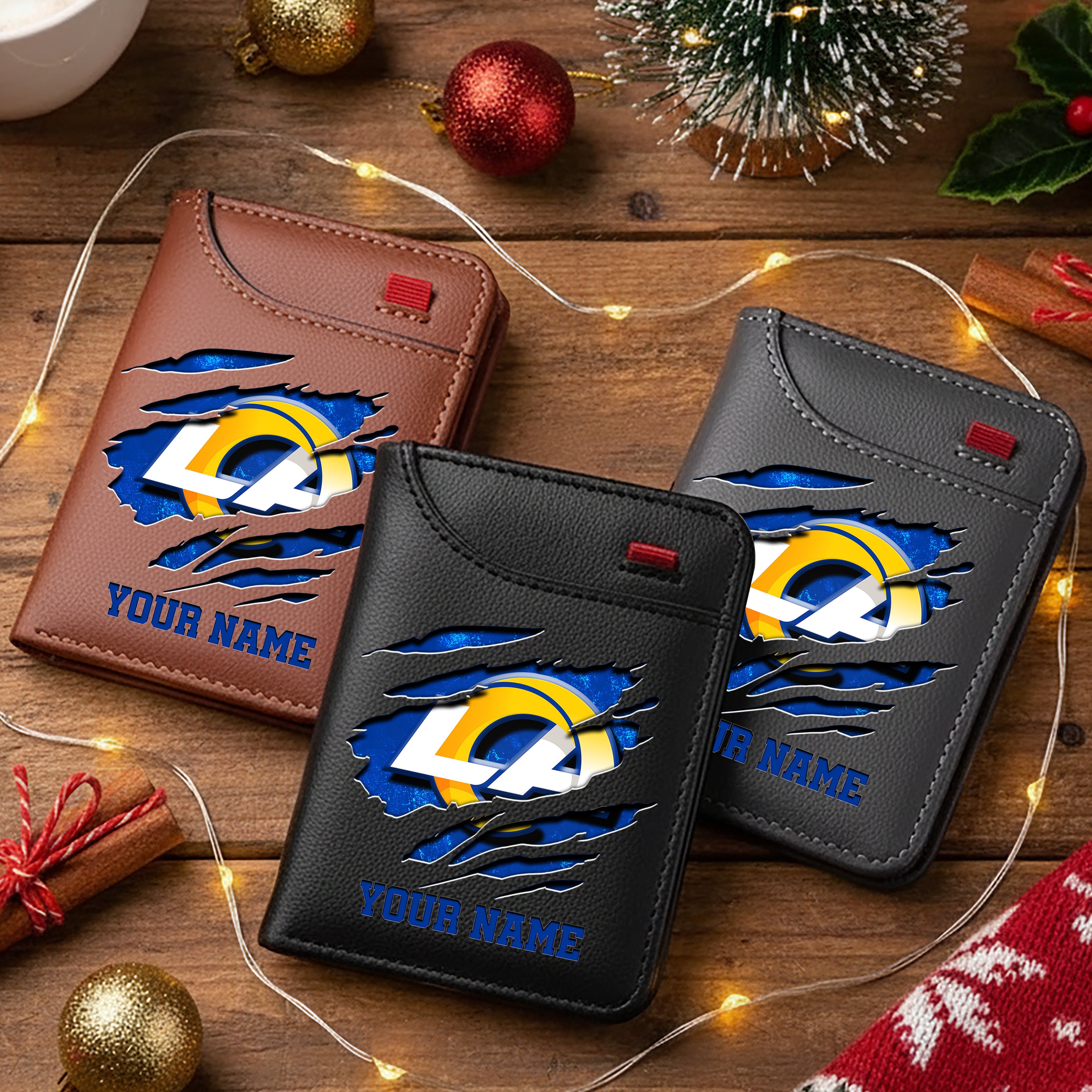 Los Angeles Rams Men Wallet Custom Your Name, Football Team Men Wallet For Fans, Gifts For Football Lovers EHIVM-10023798N