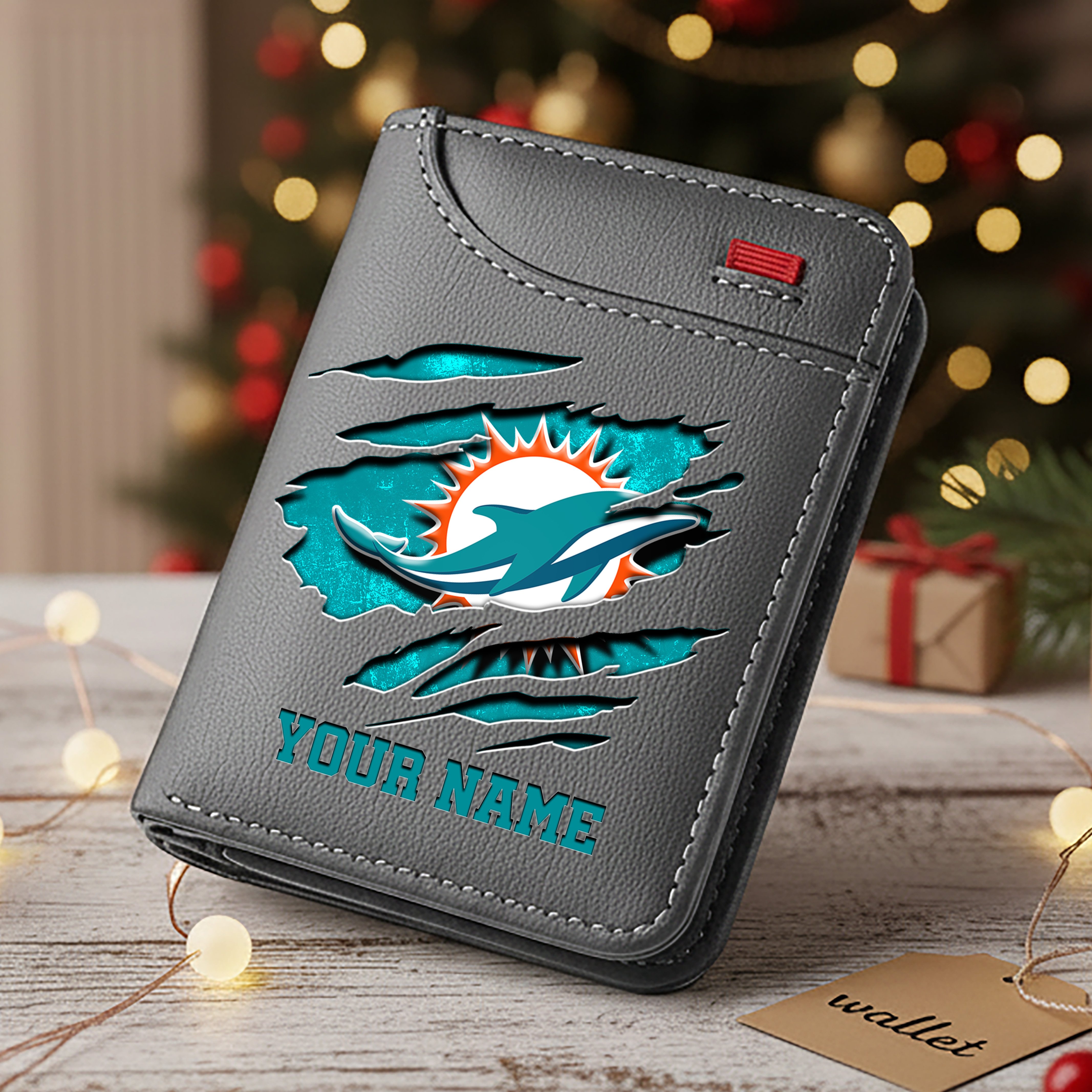 Alternative view of Miami Dolphins Men Wallet Custom Your Name, Football Team Men Wallet For Fans, Gifts For Football Lovers EHIVM-10023798N