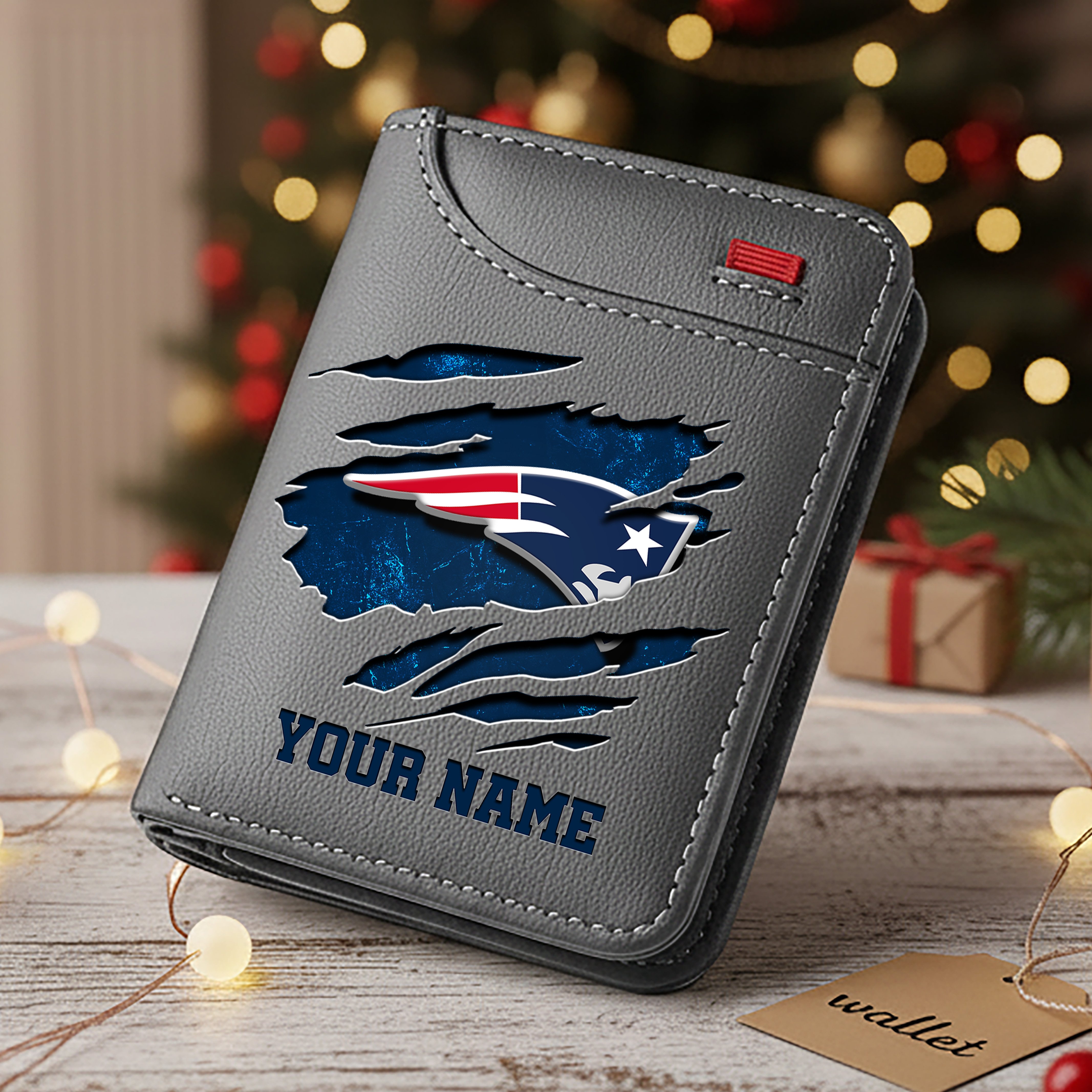 Alternative view of New England Patriots Men Wallet Custom Your Name, Football Team Men Wallet For Fans, Gifts For Football Lovers EHIVM-10023798N