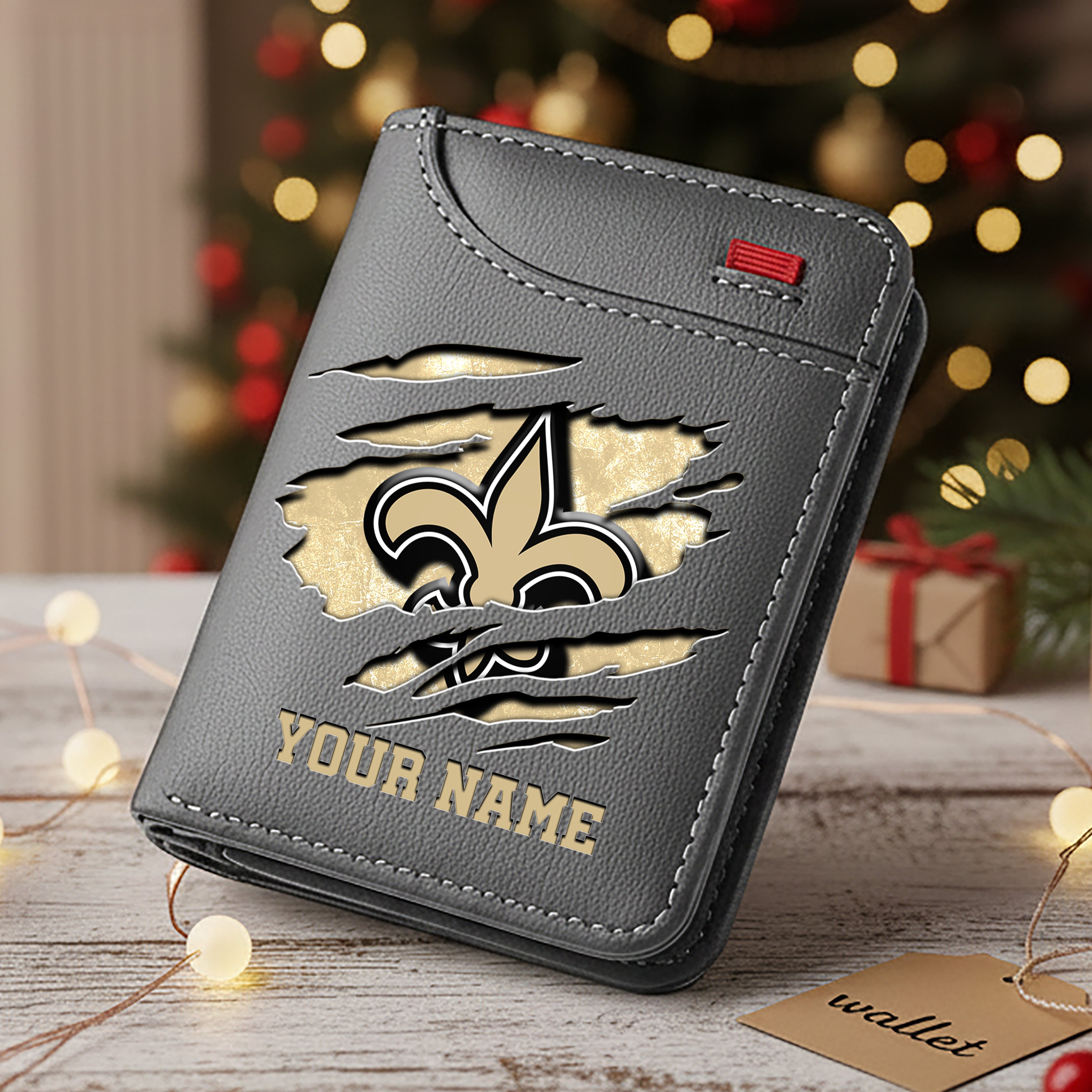 Alternative view of New Orleans Saints Men Wallet Custom Your Name, Football Team Men Wallet For Fans, Gifts For Football Lovers EHIVM-10023798N