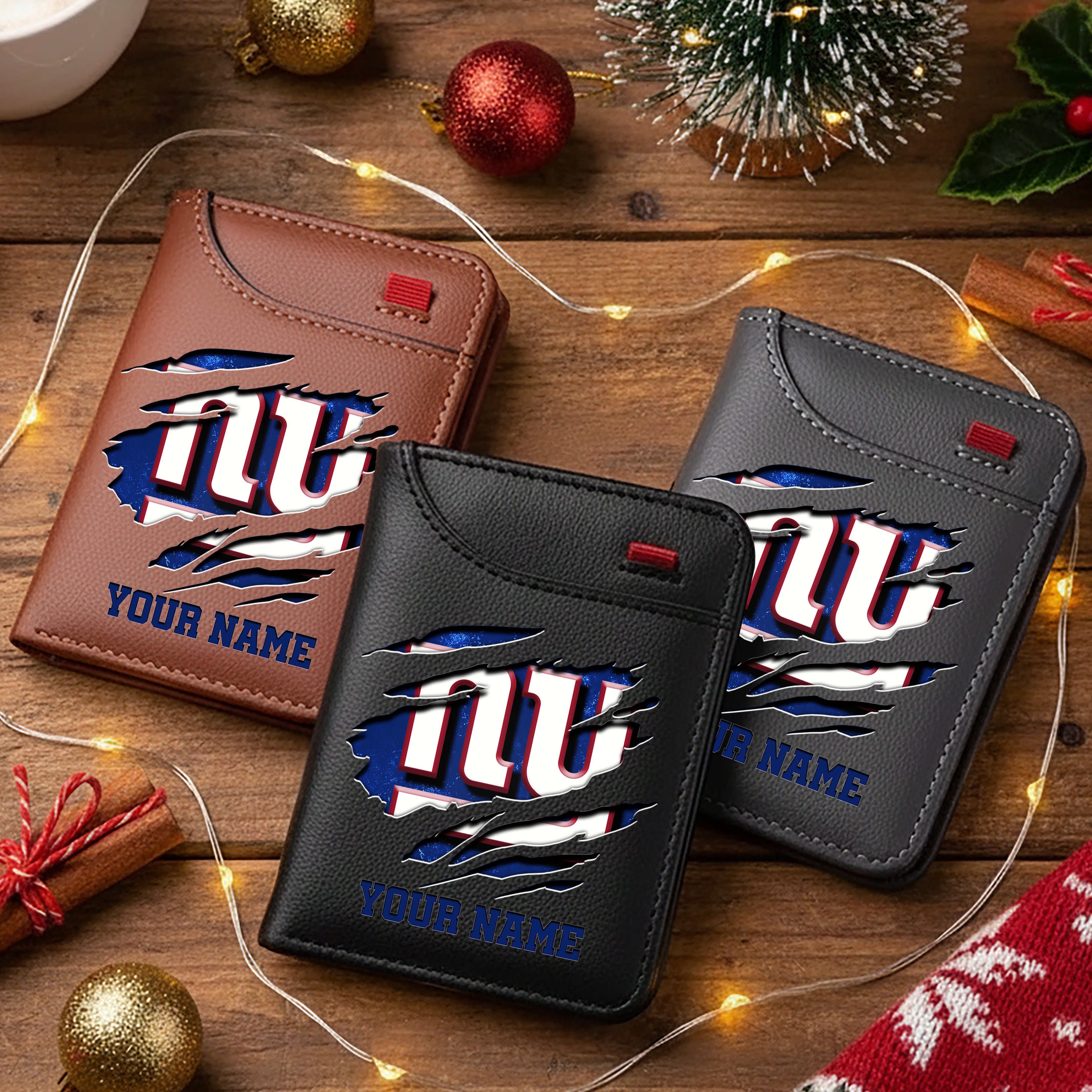 New York Giants Men Wallet Custom Your Name, Football Team Men Wallet For Fans, Gifts For Football Lovers EHIVM-10023798N