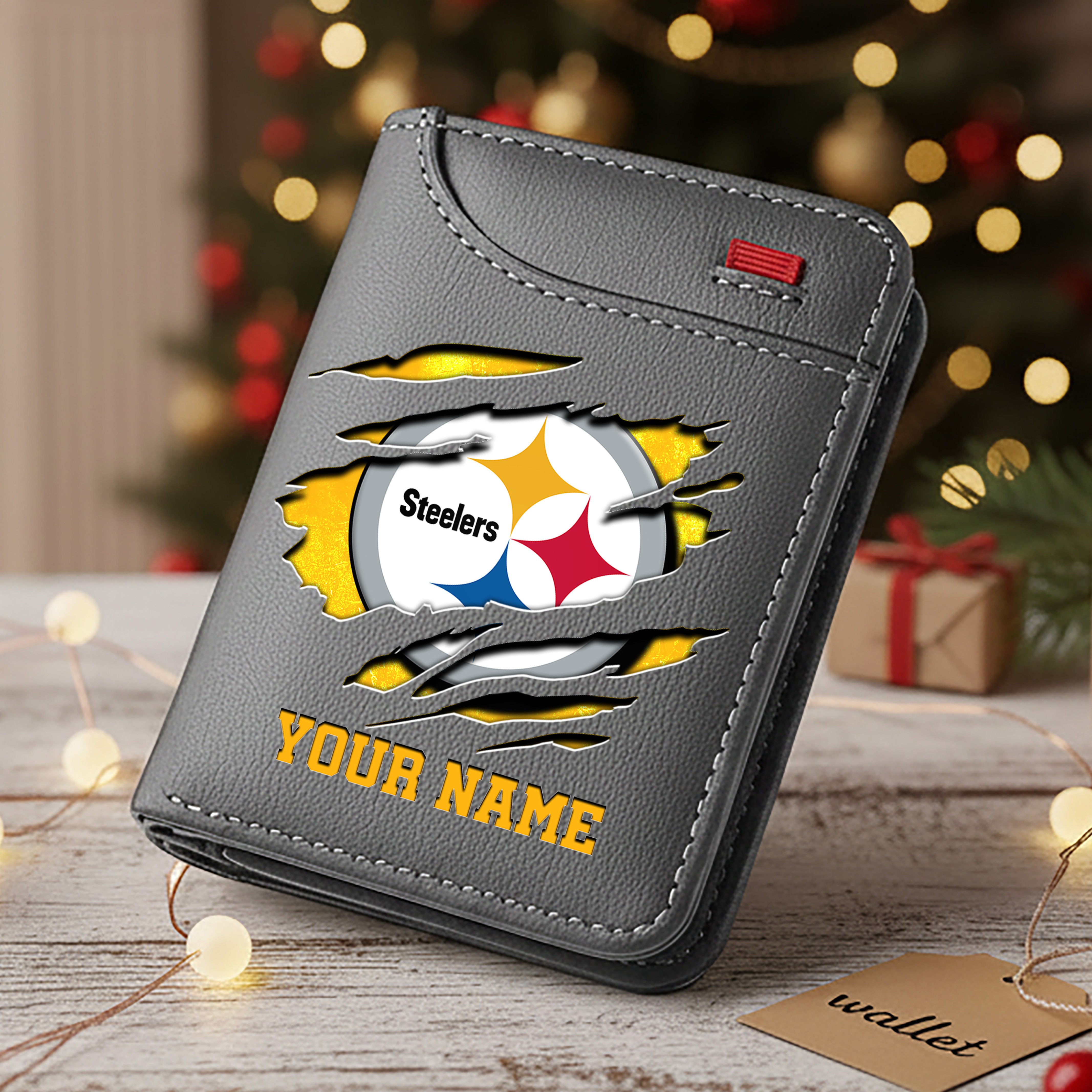 Alternative view of Pittsburgh Steelers Men Wallet Custom Your Name, Football Team Men Wallet For Fans, Gifts For Football Lovers EHIVM-10023798N