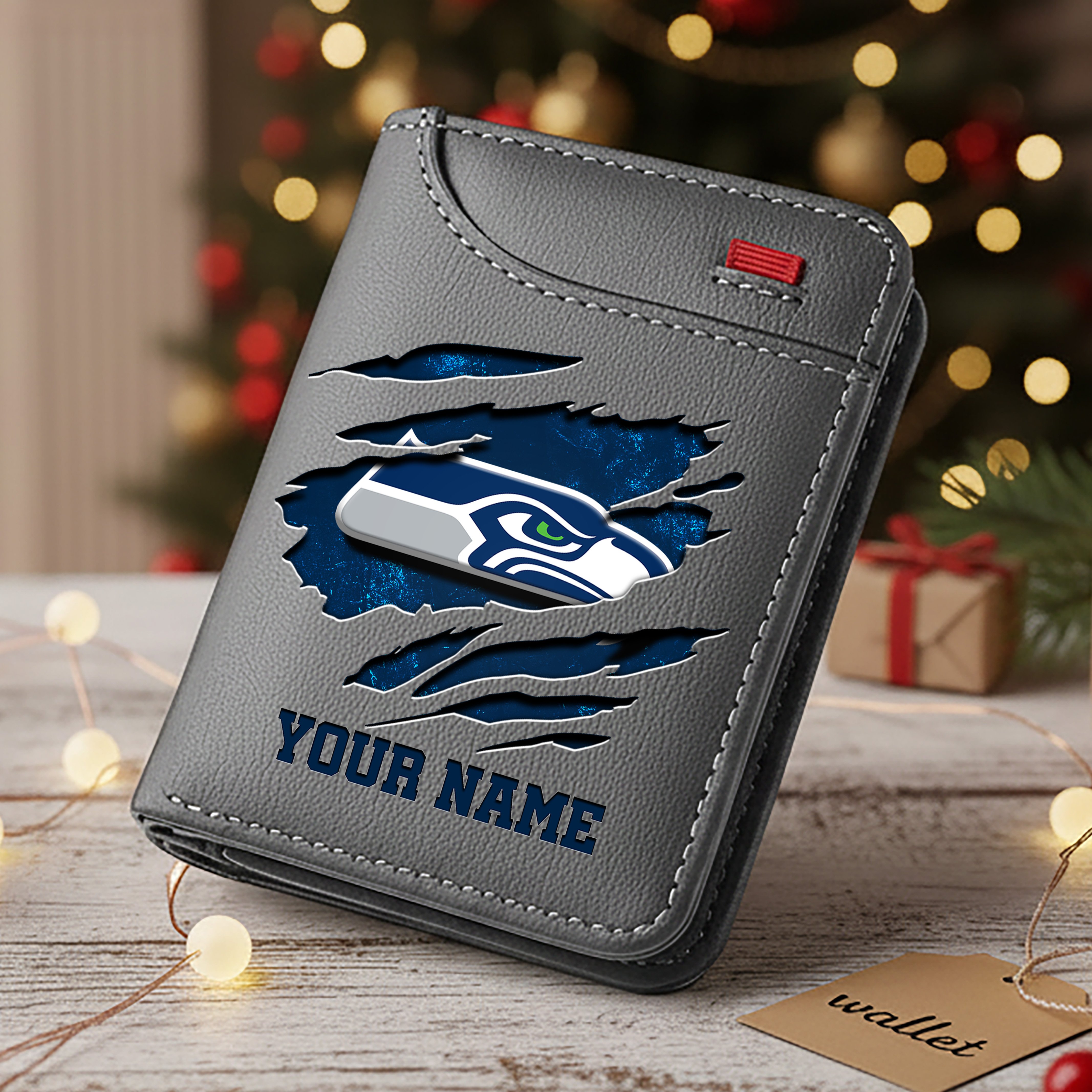 Alternative view of Seattle Seahawks Men Wallet Custom Your Name, Football Team Men Wallet For Fans, Gifts For Football Lovers EHIVM-10023798N