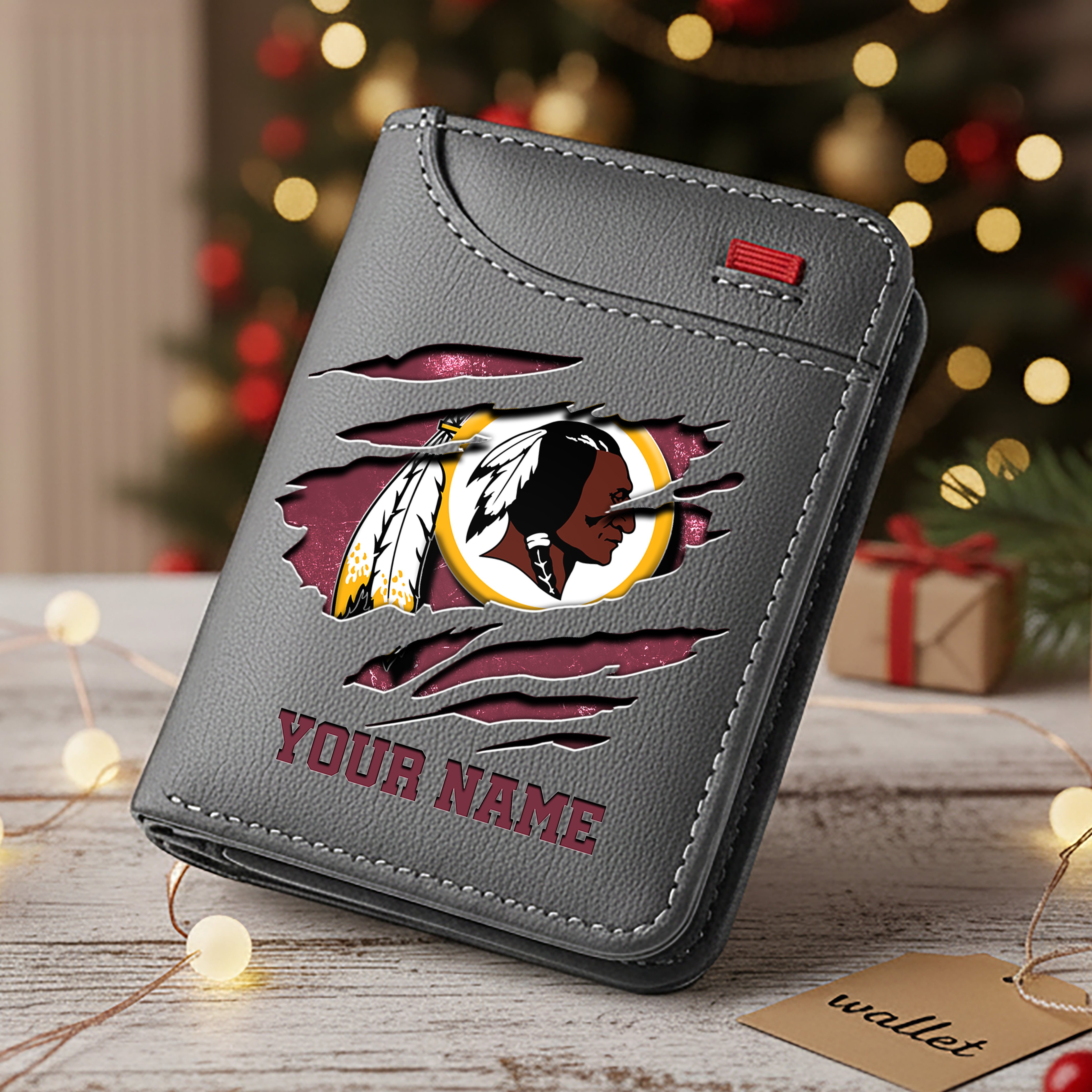 Alternative view of Washington Redskins Men Wallet Custom Your Name, Football Team Men Wallet For Fans, Gifts For Football Lovers EHIVM-10023798N