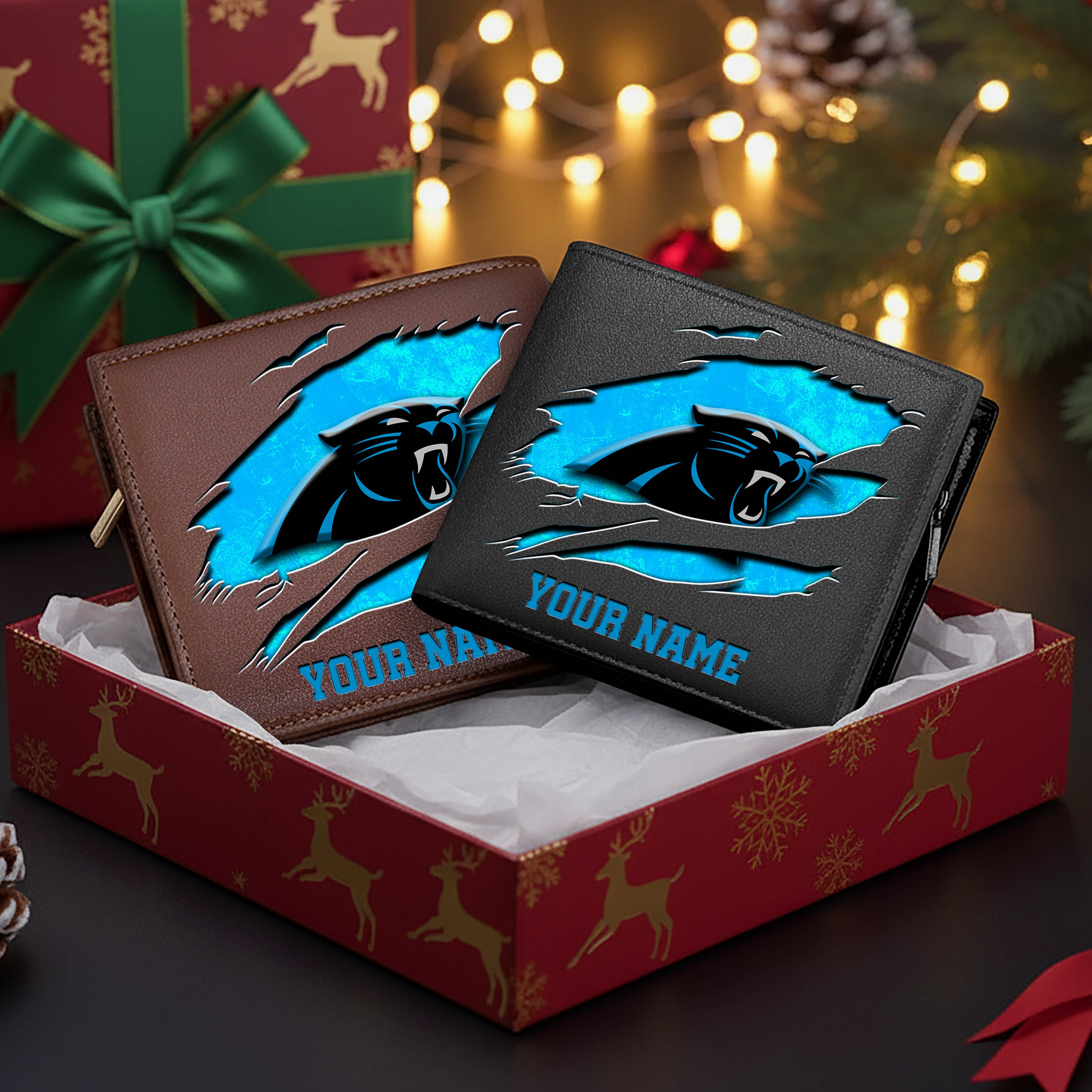 Carolina Panthers Men Wallet Custom Your Name, Football Team Men Wallet For Fans, Gifts For Football Lovers EHIVM-11034364N