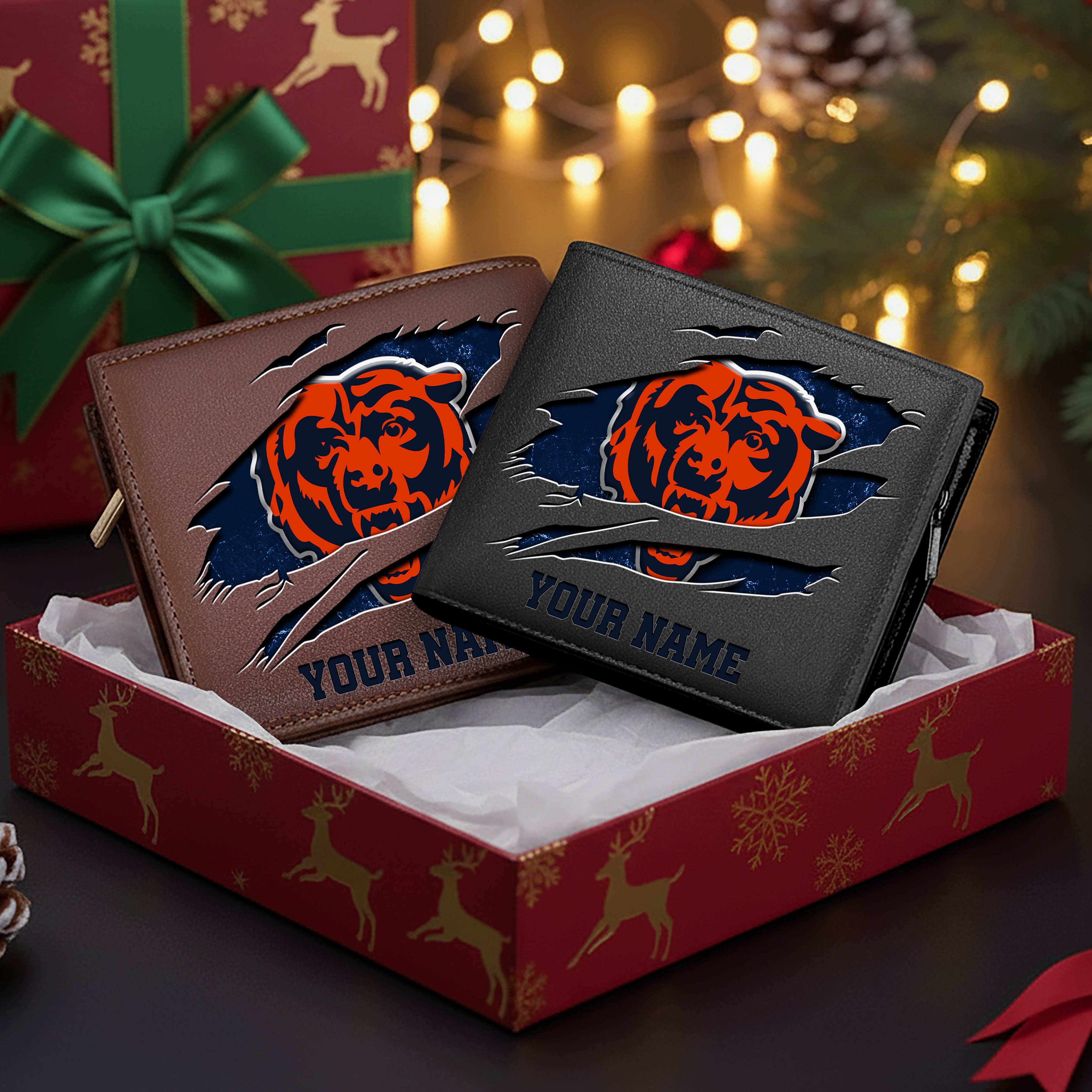 Chicago Bears Men Wallet Custom Your Name, Football Team Men Wallet For Fans, Gifts For Football Lovers EHIVM-11034364N