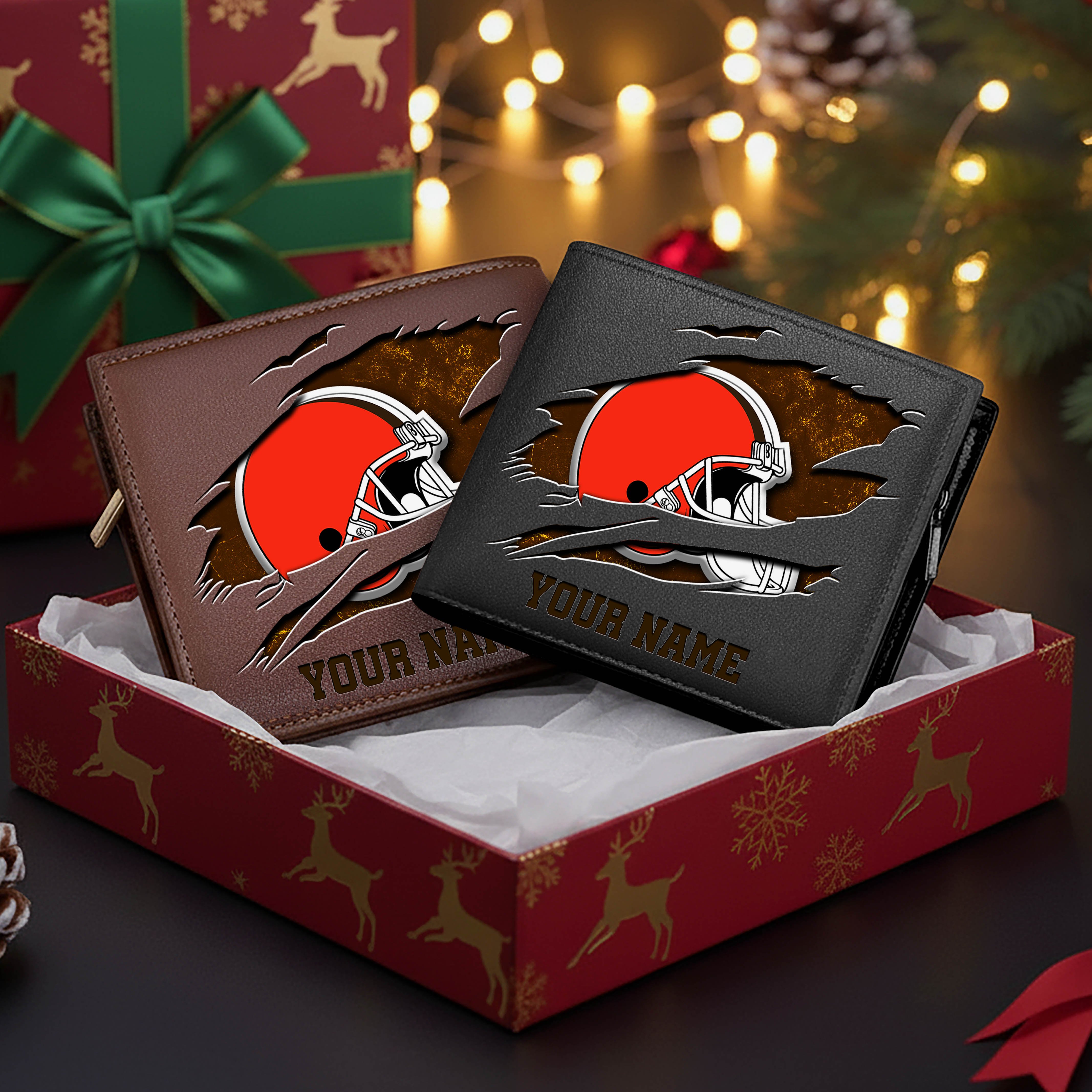 Cleveland Browns Men Wallet Custom Your Name, Football Team Men Wallet For Fans, Gifts For Football Lovers EHIVM-11034364N