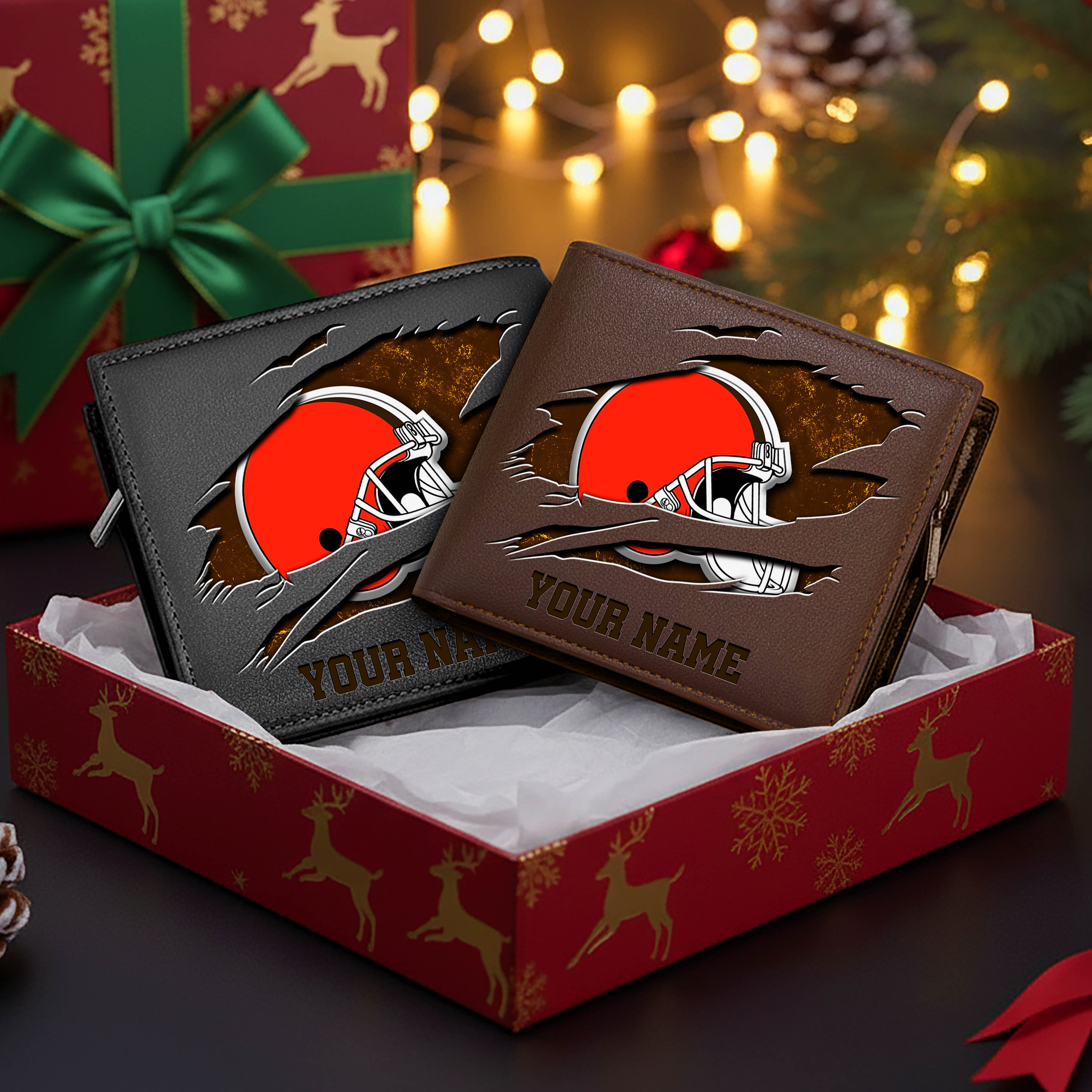 Alternative view of Cleveland Browns Men Wallet Custom Your Name, Football Team Men Wallet For Fans, Gifts For Football Lovers EHIVM-11034364N
