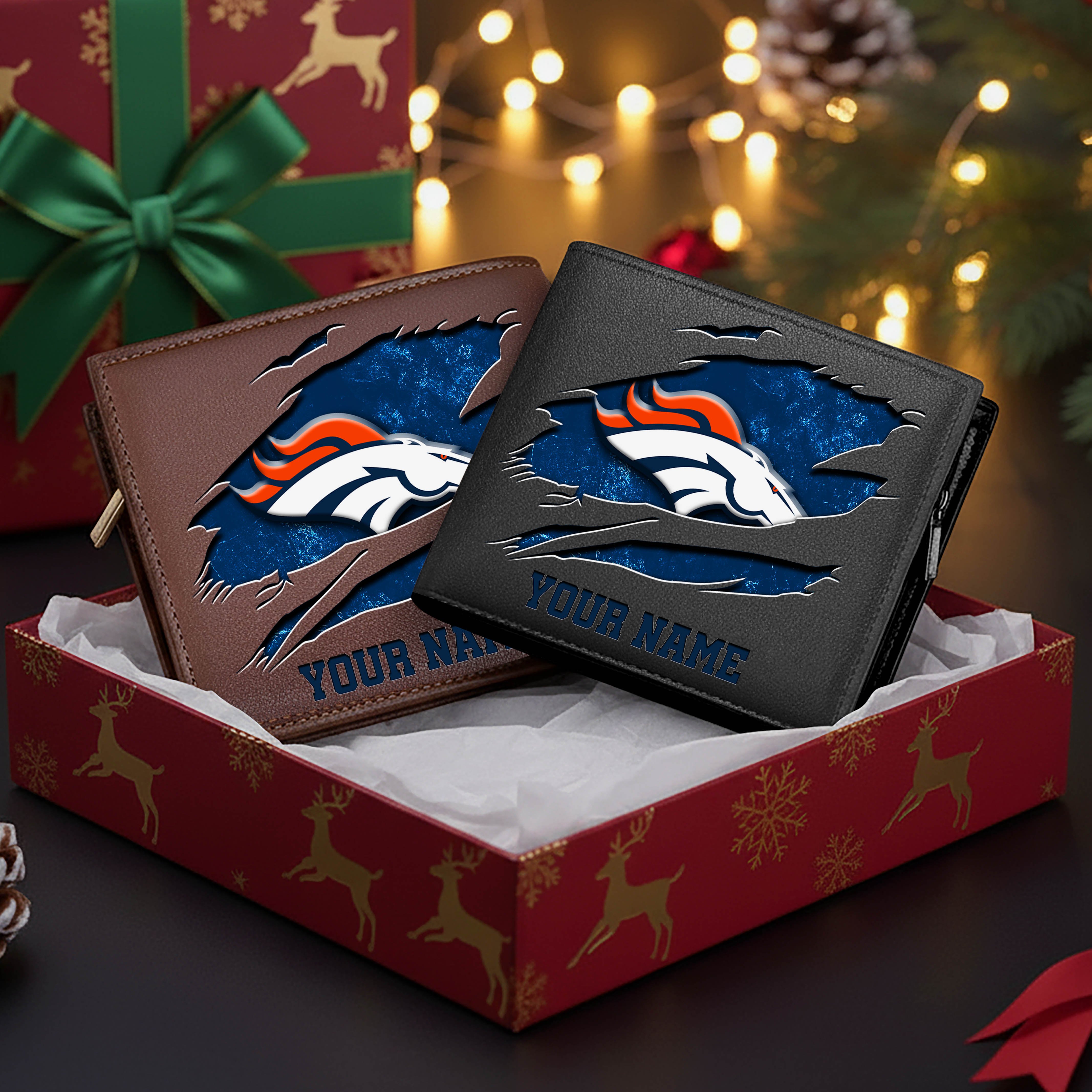 Denver Broncos Men Wallet Custom Your Name, Football Team Men Wallet For Fans, Gifts For Football Lovers EHIVM-11034364N