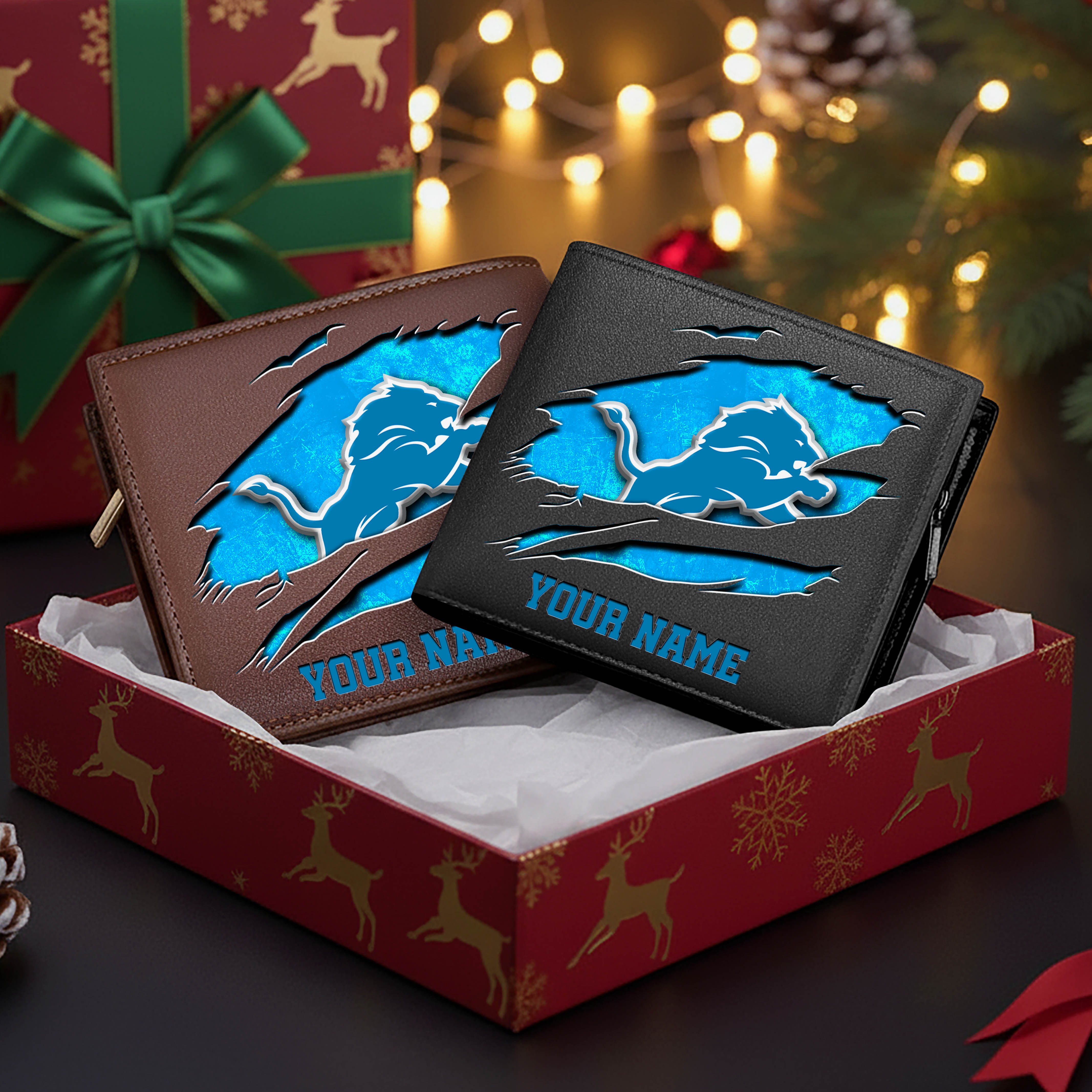 Detroit Lions Men Wallet Custom Your Name, Football Team Men Wallet For Fans, Gifts For Football Lovers EHIVM-11034364N