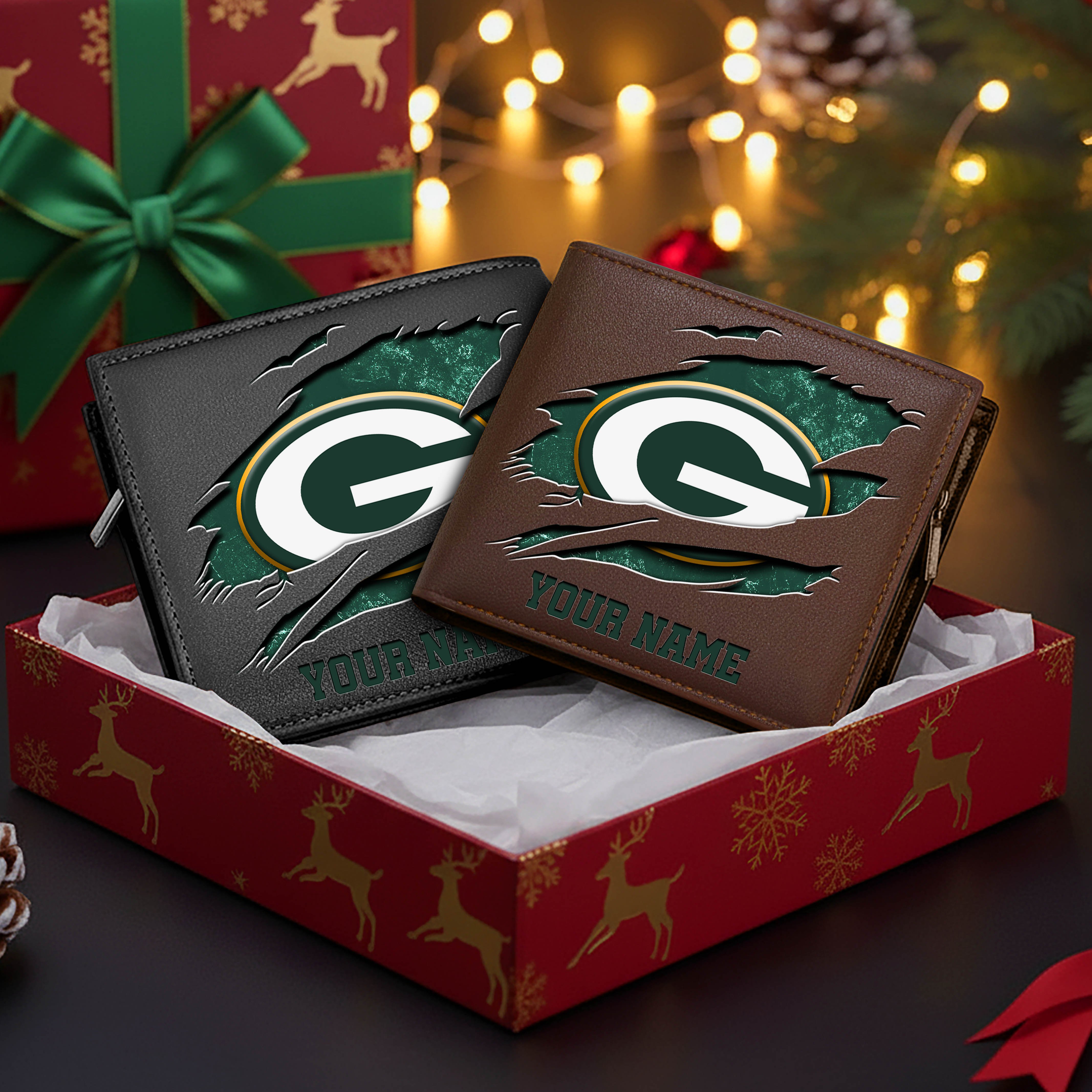 Alternative view of Green Bay Packers Men Wallet Custom Your Name, Football Team Men Wallet For Fans, Gifts For Football Lovers EHIVM-11034364N