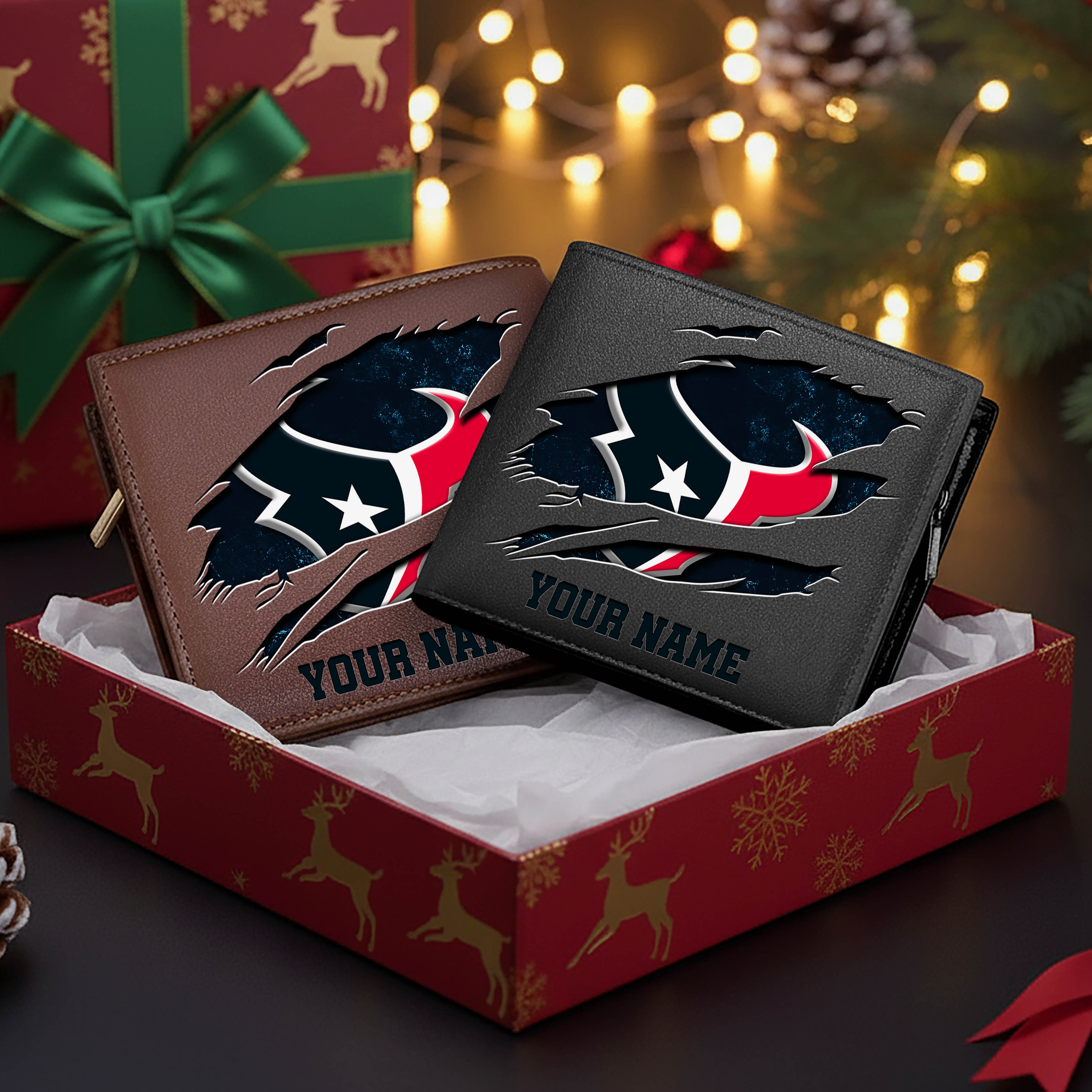 Houston Texans Men Wallet Custom Your Name, Football Team Men Wallet For Fans, Gifts For Football Lovers EHIVM-11034364N