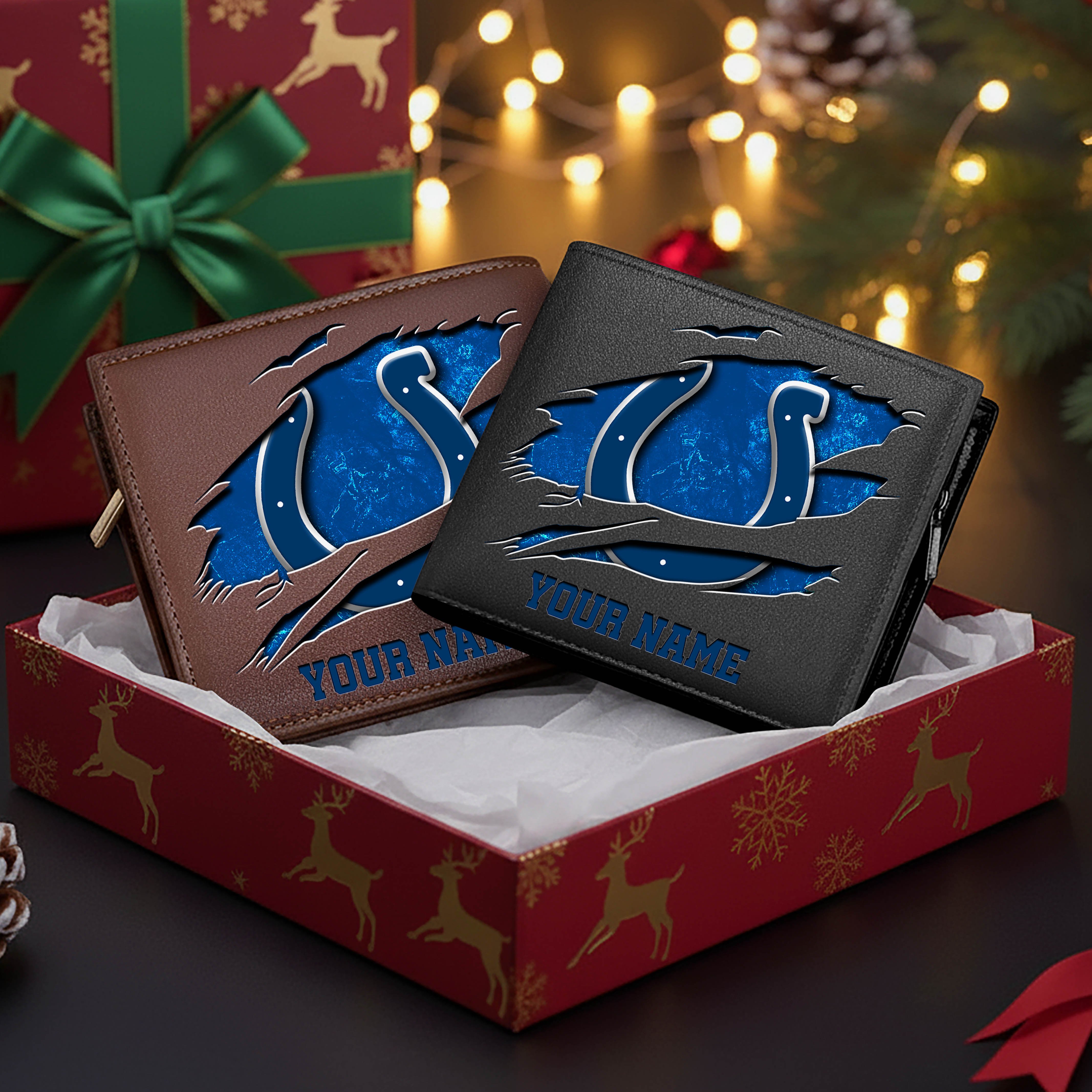 Indianapolis Colts Men Wallet Custom Your Name, Football Team Men Wallet For Fans, Gifts For Football Lovers EHIVM-11034364N