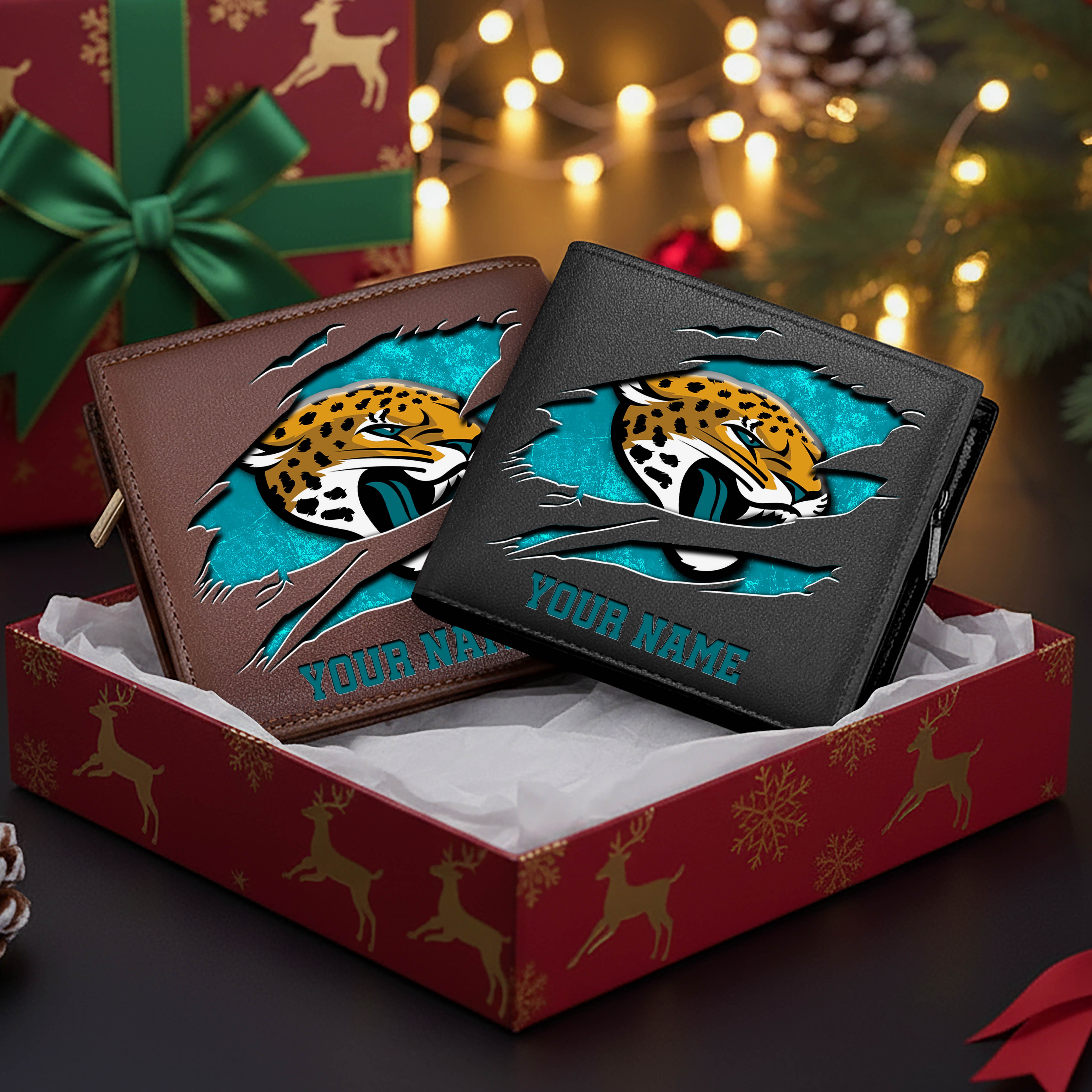 Jacksonville Jaguars Men Wallet Custom Your Name, Football Team Men Wallet For Fans, Gifts For Football Lovers EHIVM-11034364N