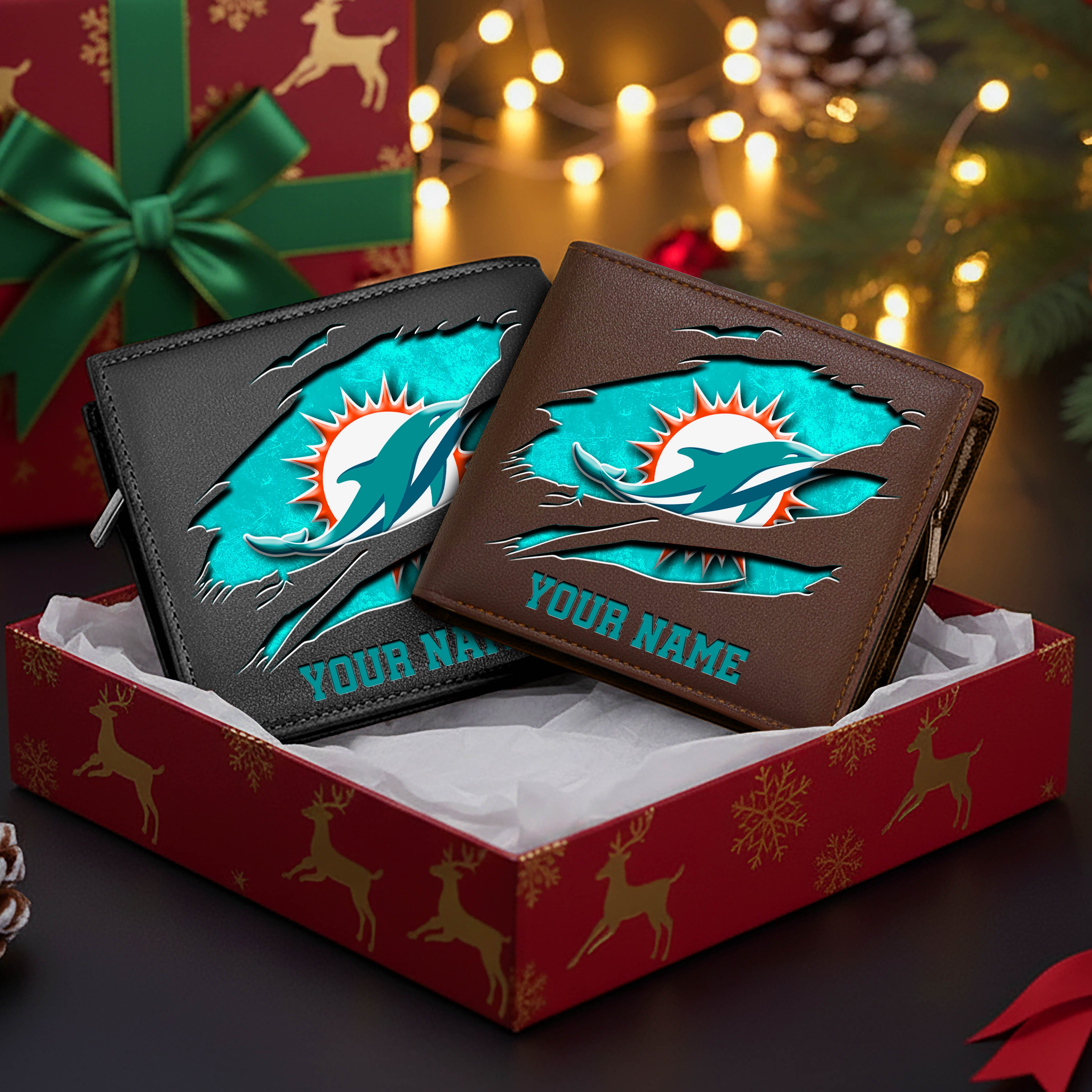 Alternative view of Miami Dolphins Men Wallet Custom Your Name, Football Team Men Wallet For Fans, Gifts For Football Lovers EHIVM-11034364N