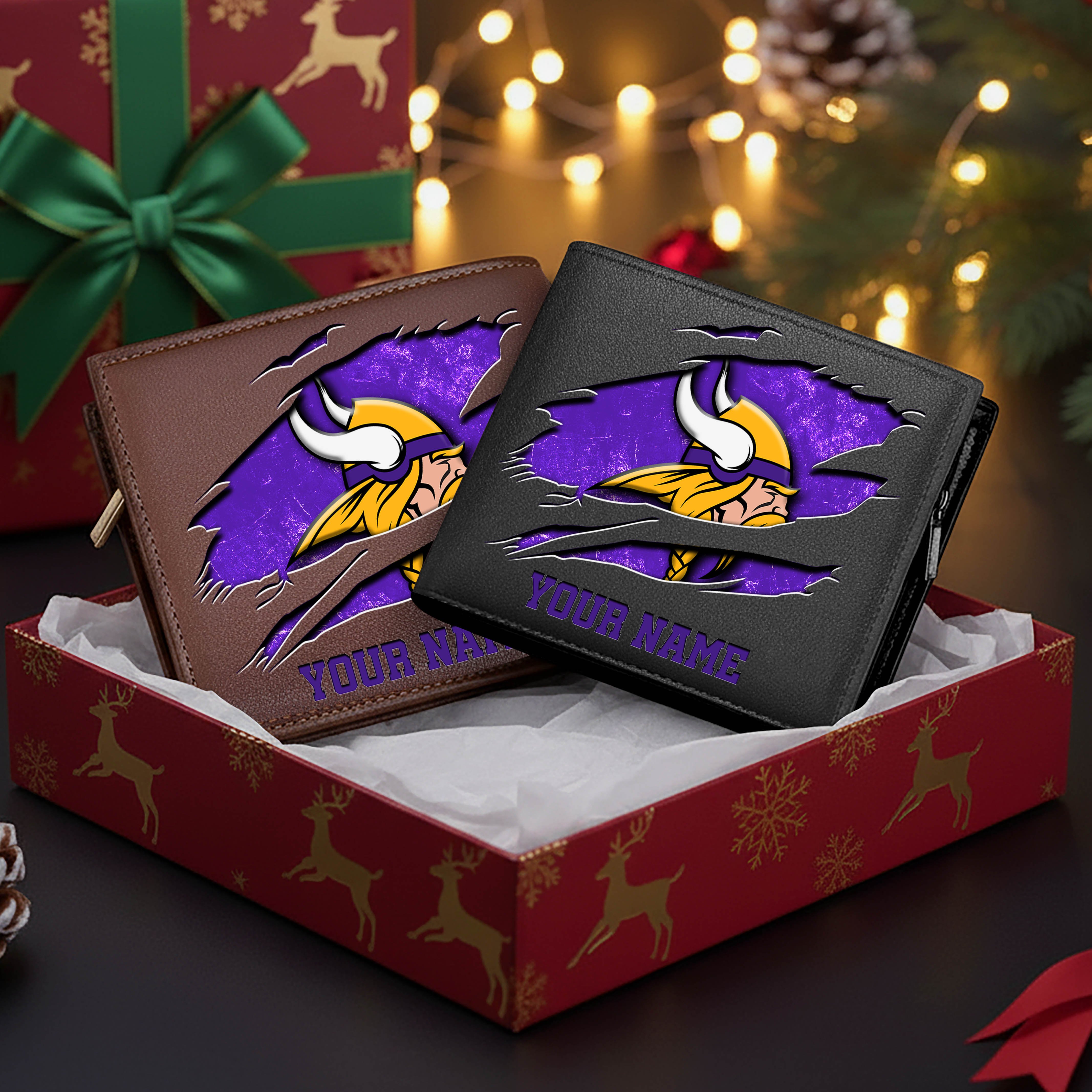 Minnesota Vikings Men Wallet Custom Your Name, Football Team Men Wallet For Fans, Gifts For Football Lovers EHIVM-11034364N