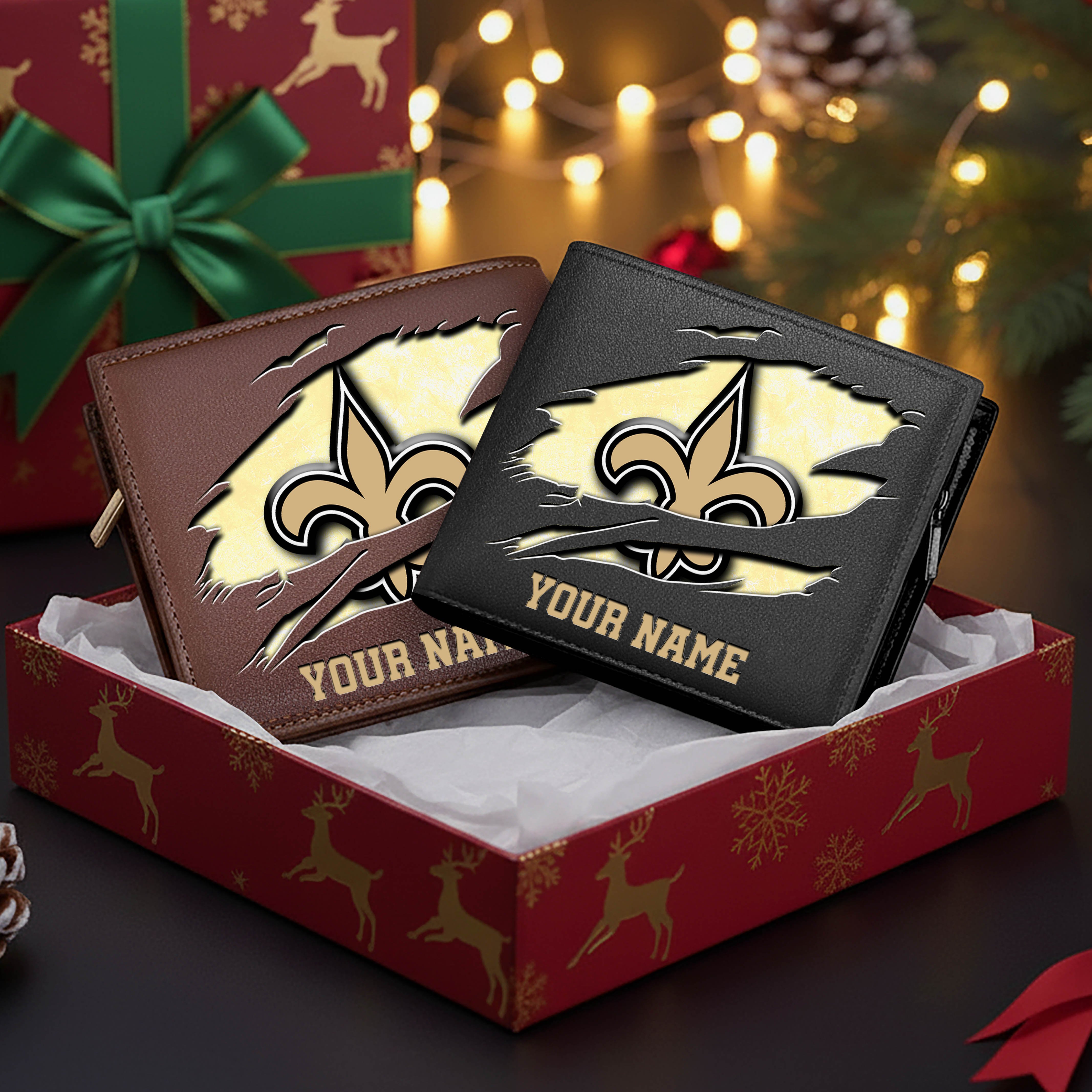 New Orleans Saints Men Wallet Custom Your Name, Football Team Men Wallet For Fans, Gifts For Football Lovers EHIVM-11034364N