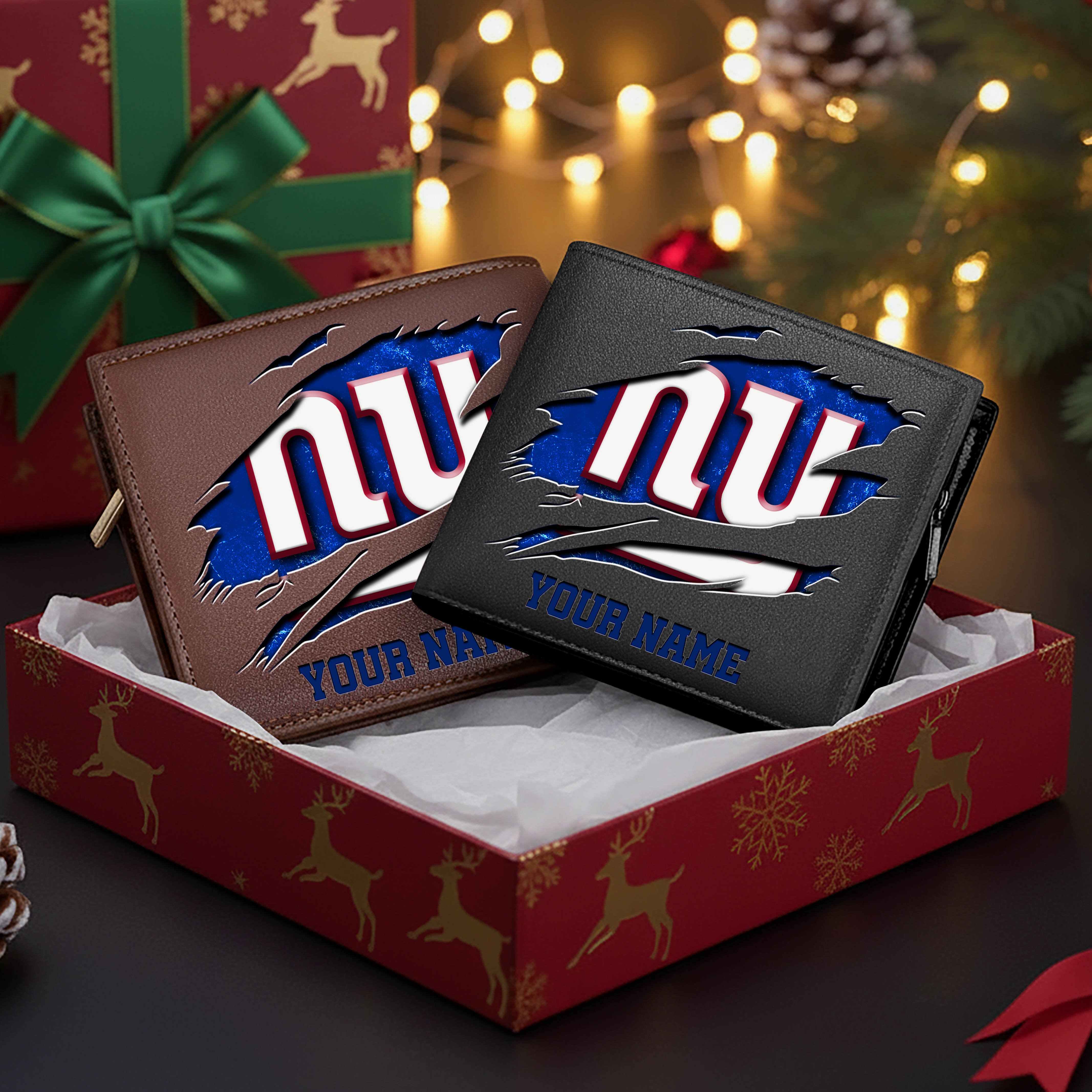 New York Giants Men Wallet Custom Your Name, Football Team Men Wallet For Fans, Gifts For Football Lovers EHIVM-11034364N