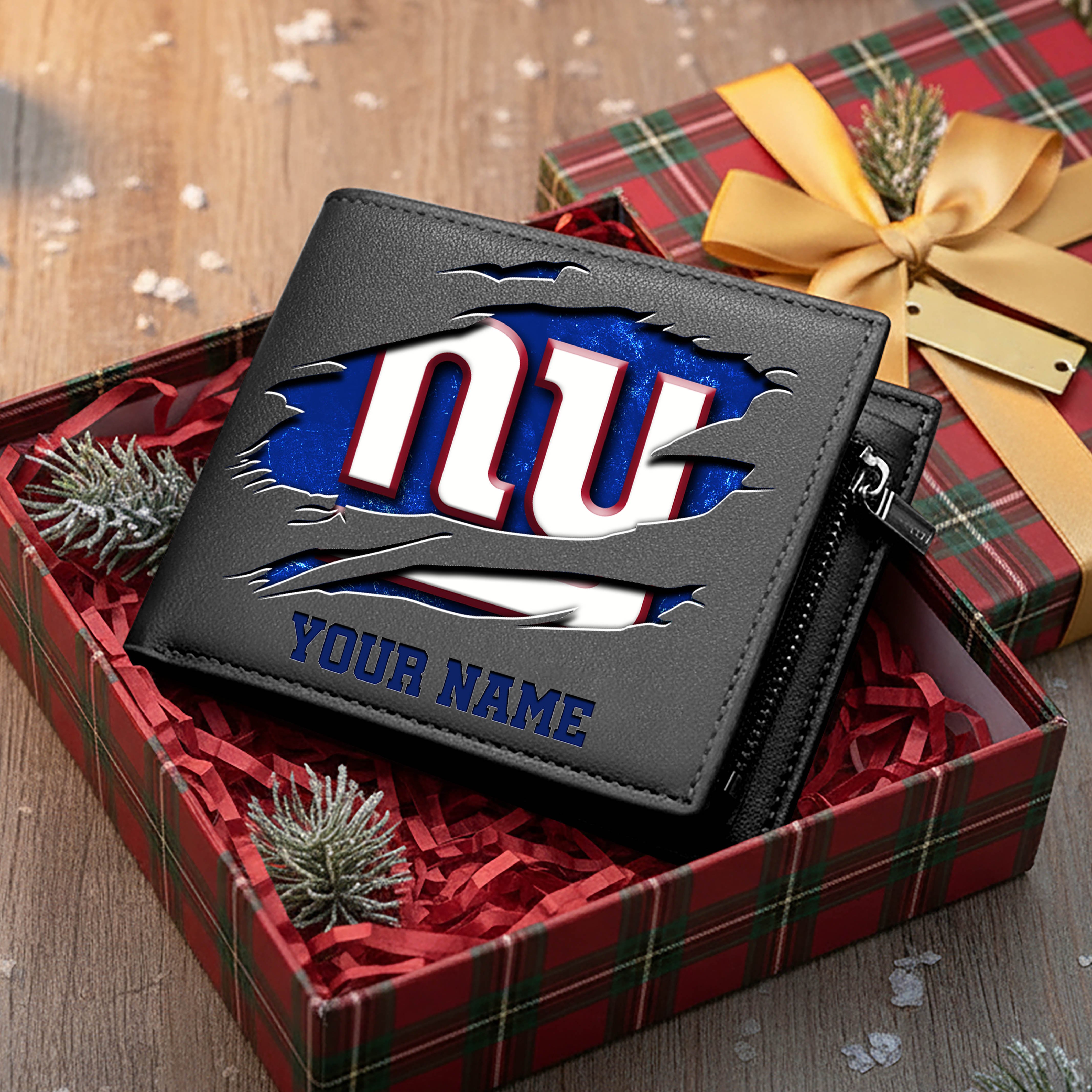 New York Giants Men Wallet Custom Your Name, Football Team Men Wallet For Fans, Gifts For Football Lovers EHIVM-11034364N - Image 3