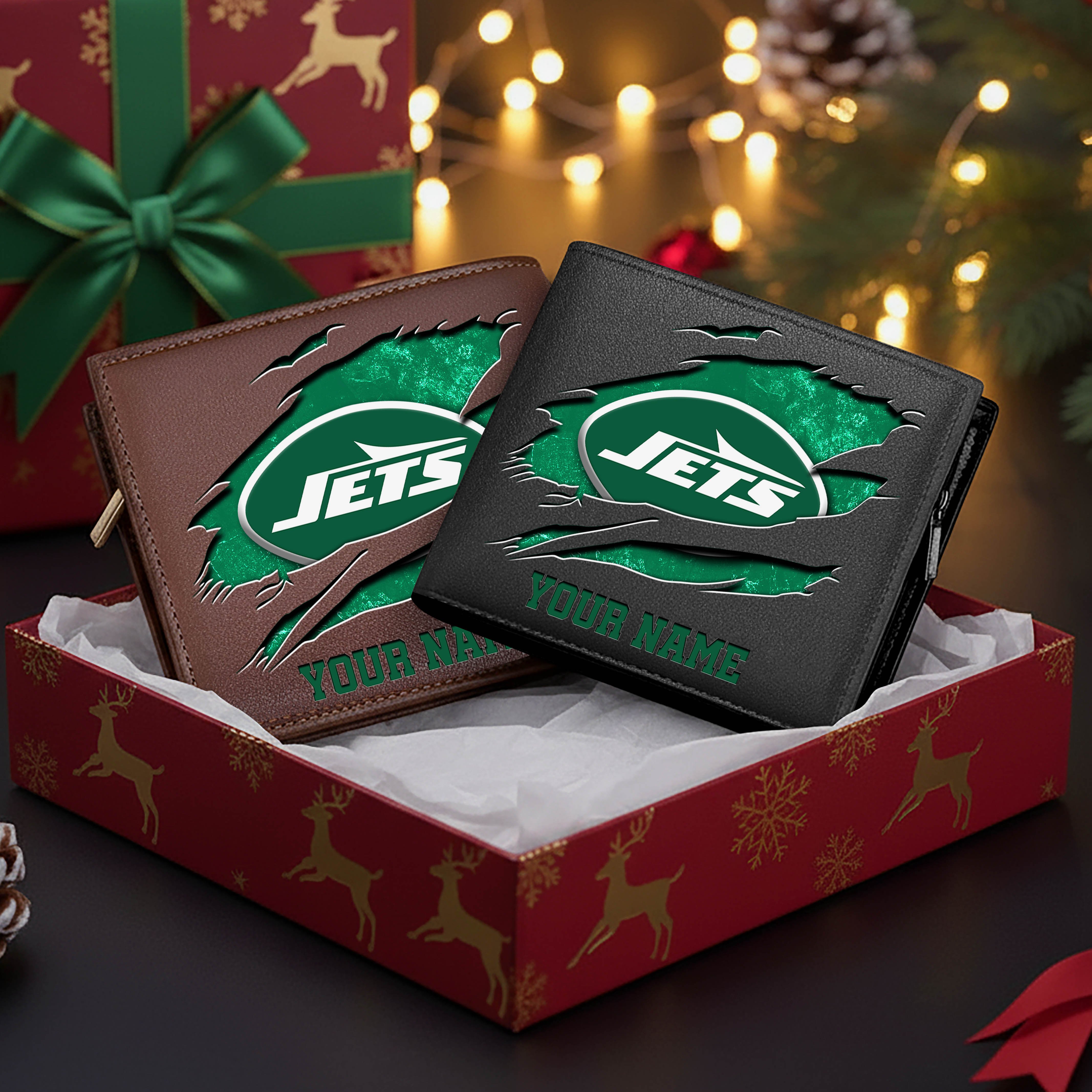 New York Jets Men Wallet Custom Your Name, Football Team Men Wallet For Fans, Gifts For Football Lovers EHIVM-11034364N