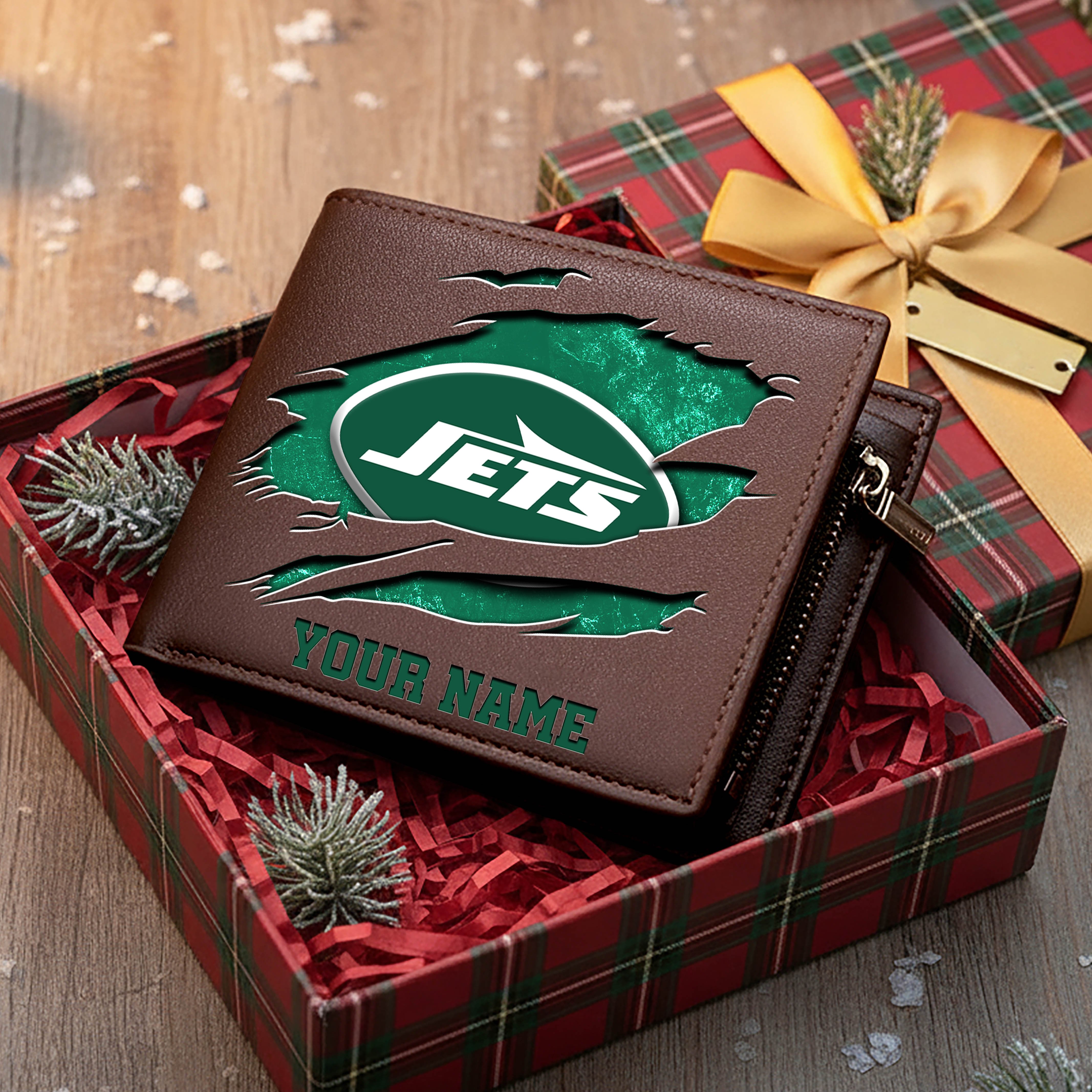 New York Jets Men Wallet Custom Your Name, Football Team Men Wallet For Fans, Gifts For Football Lovers EHIVM-11034364N - Image 4