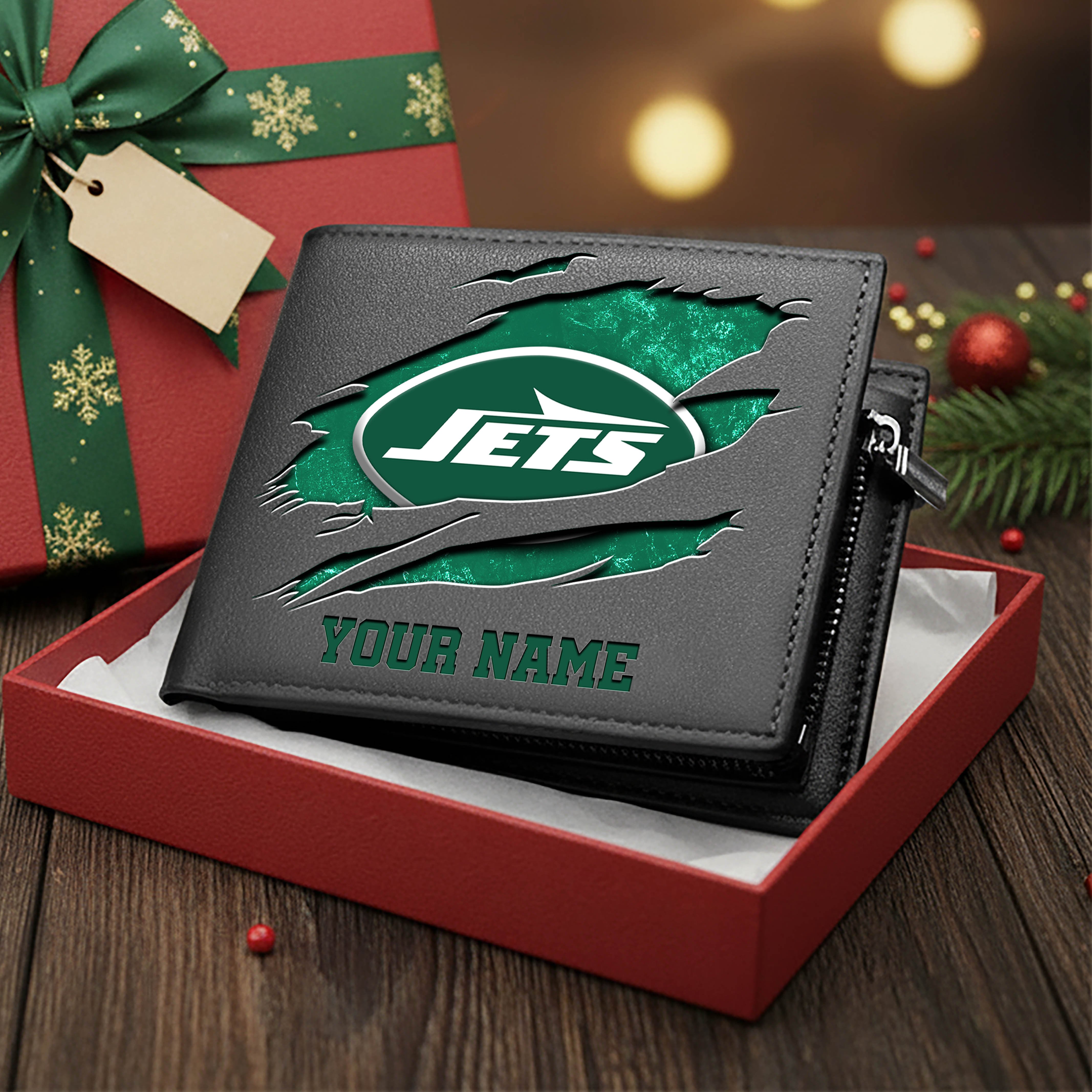New York Jets Men Wallet Custom Your Name, Football Team Men Wallet For Fans, Gifts For Football Lovers EHIVM-11034364N - Image 5