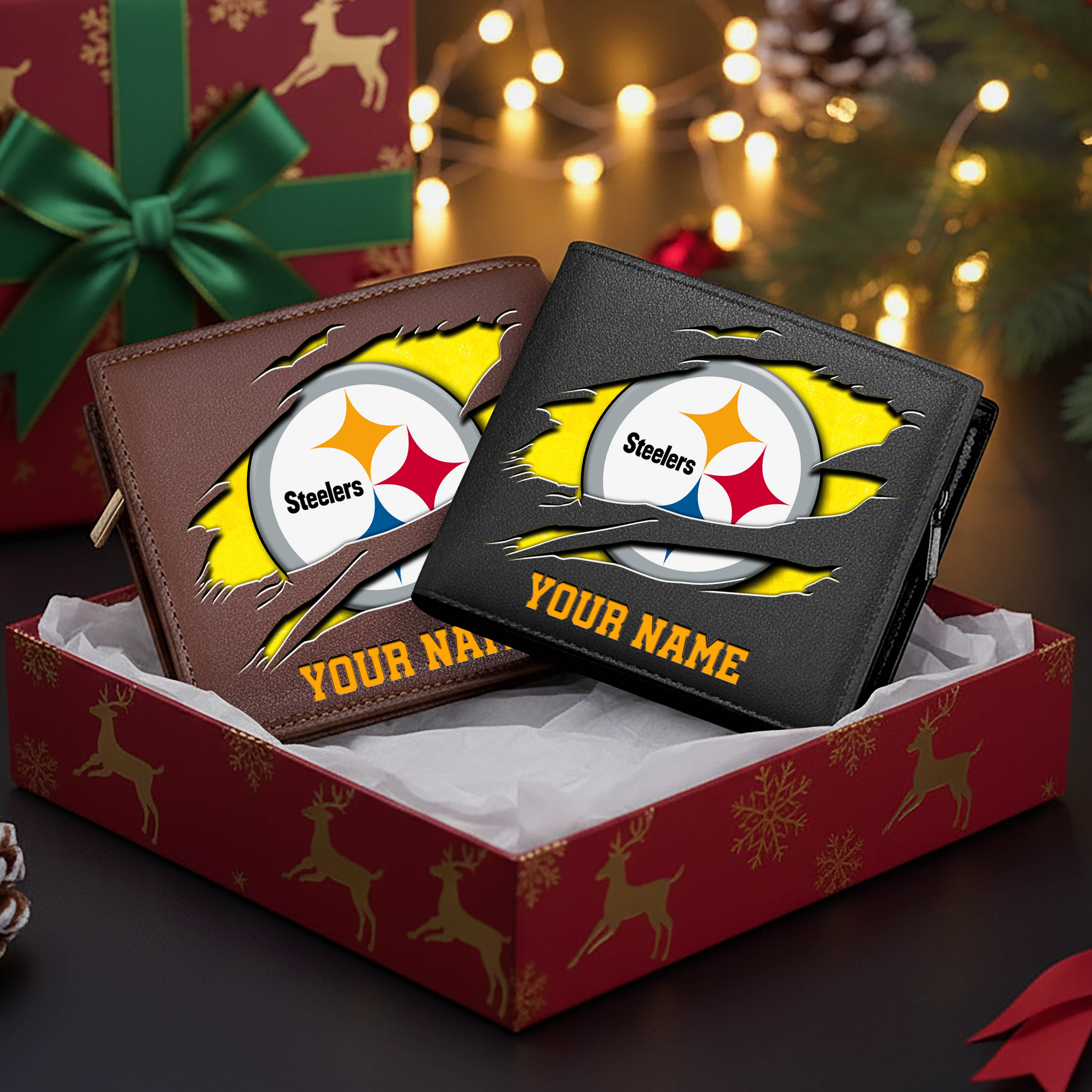 Pittsburgh Steelers Men Wallet Custom Your Name, Football Team Men Wallet For Fans, Gifts For Football Lovers EHIVM-11034364N