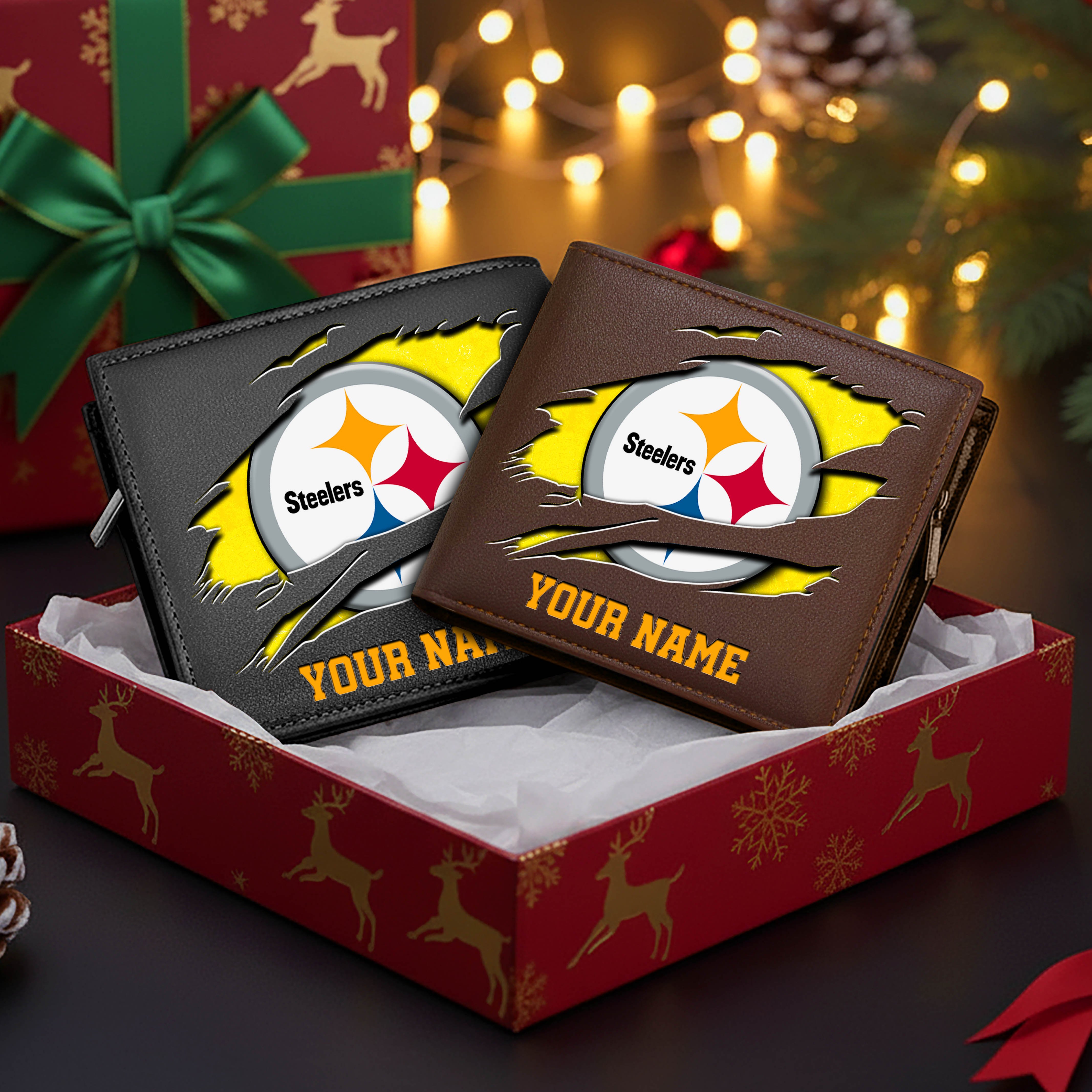 Alternative view of Pittsburgh Steelers Men Wallet Custom Your Name, Football Team Men Wallet For Fans, Gifts For Football Lovers EHIVM-11034364N