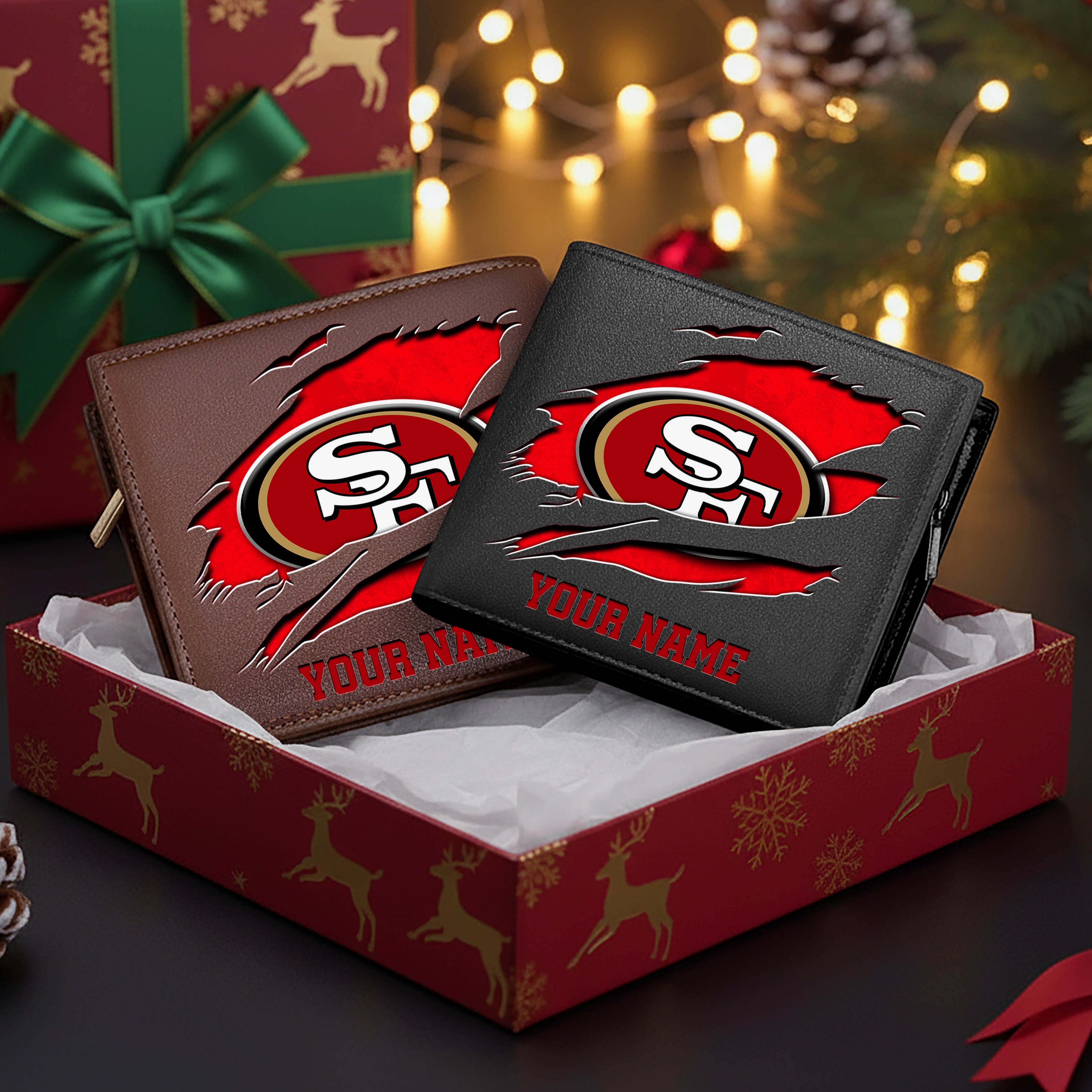 San Francisco 49ers Men Wallet Custom Your Name, Football Team Men Wallet For Fans, Gifts For Football Lovers EHIVM-11034364N