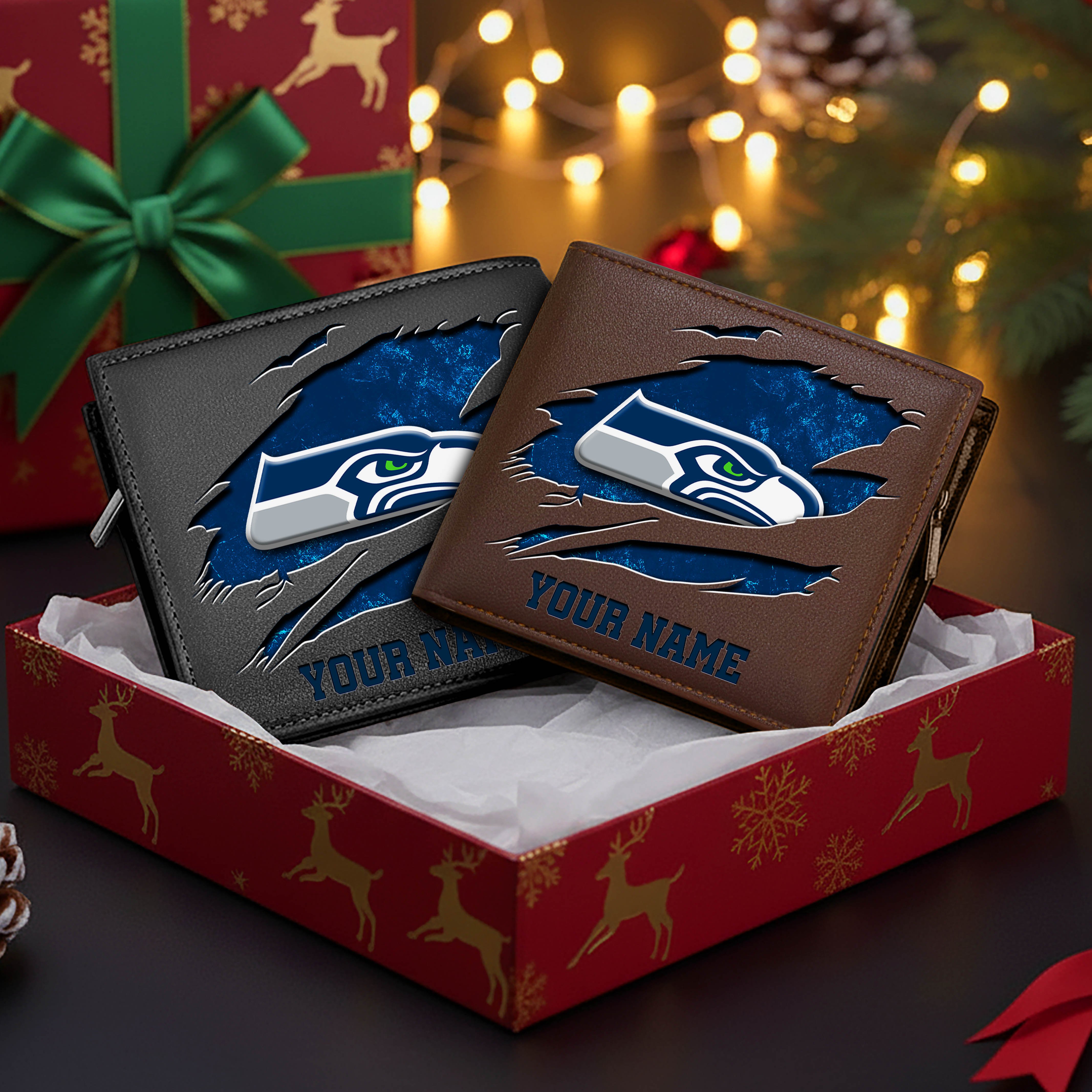Alternative view of Seattle Seahawks Men Wallet Custom Your Name, Football Team Men Wallet For Fans, Gifts For Football Lovers EHIVM-11034364N