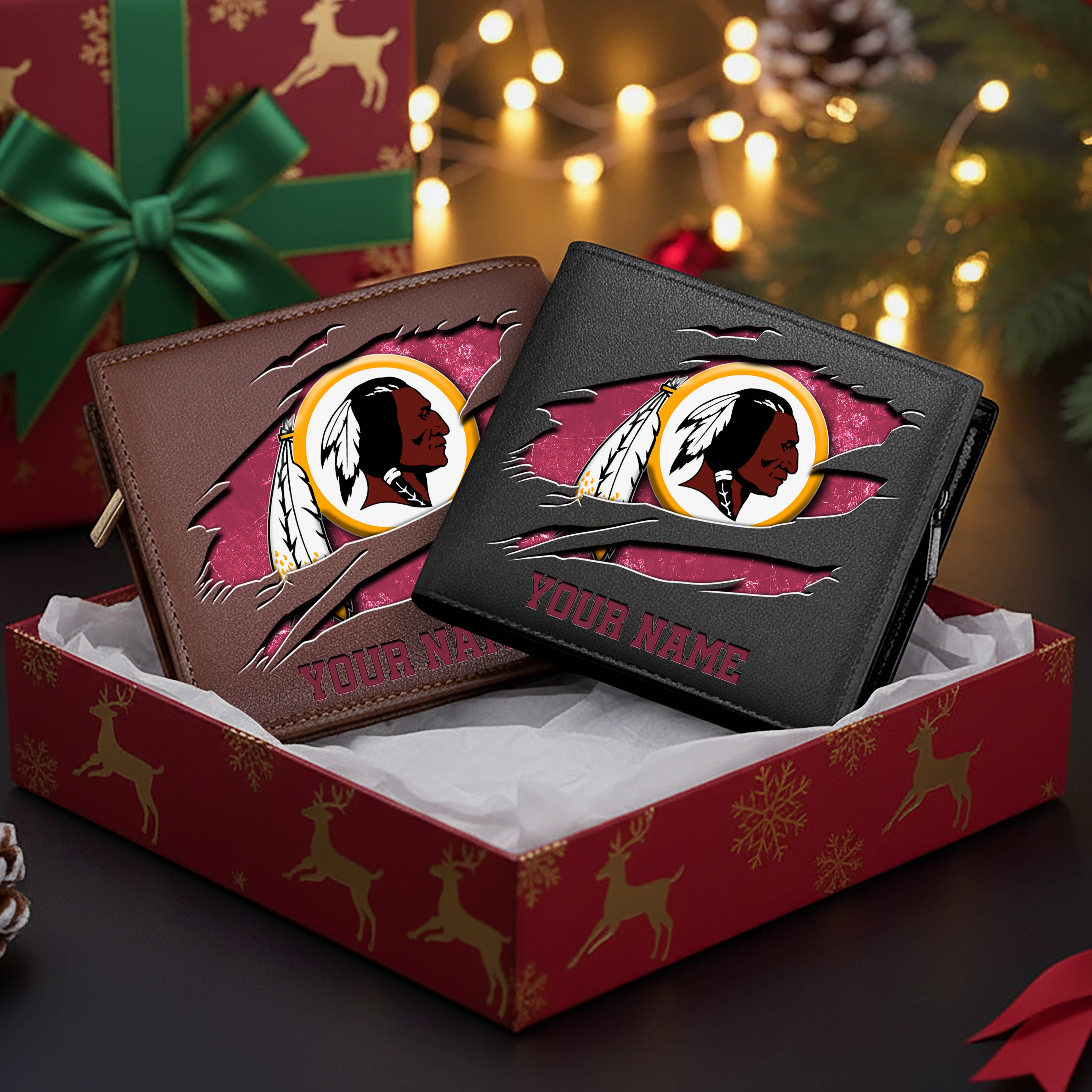 Washington Redskins Men Wallet Custom Your Name, Football Team Men Wallet For Fans, Gifts For Football Lovers EHIVM-11034364N