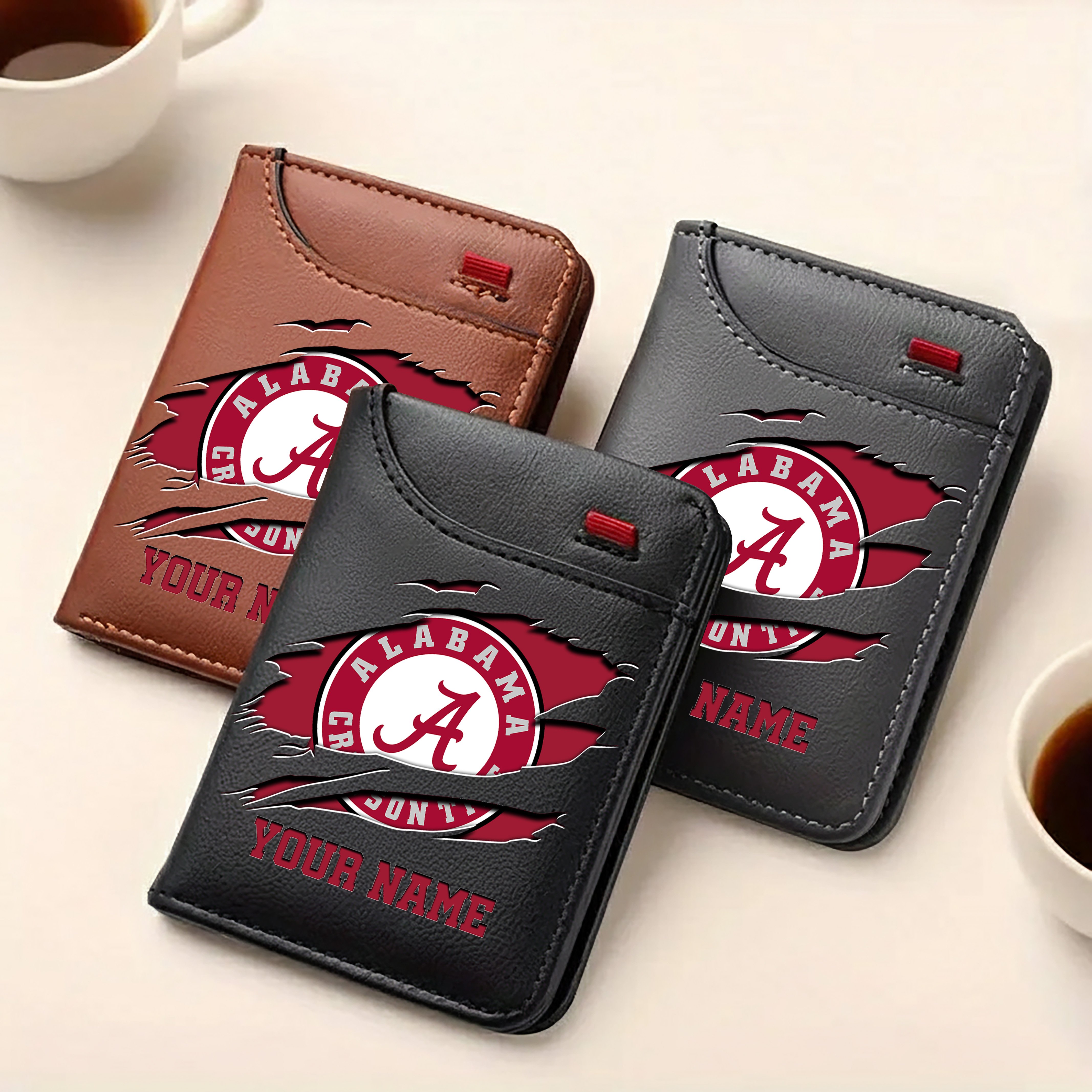 Alternative view of Alabama Crimson Tide Men Wallet Custom Your Name, Football Team Men Wallet For Fans, Gifts For Football Lovers EHIVM-09253657A