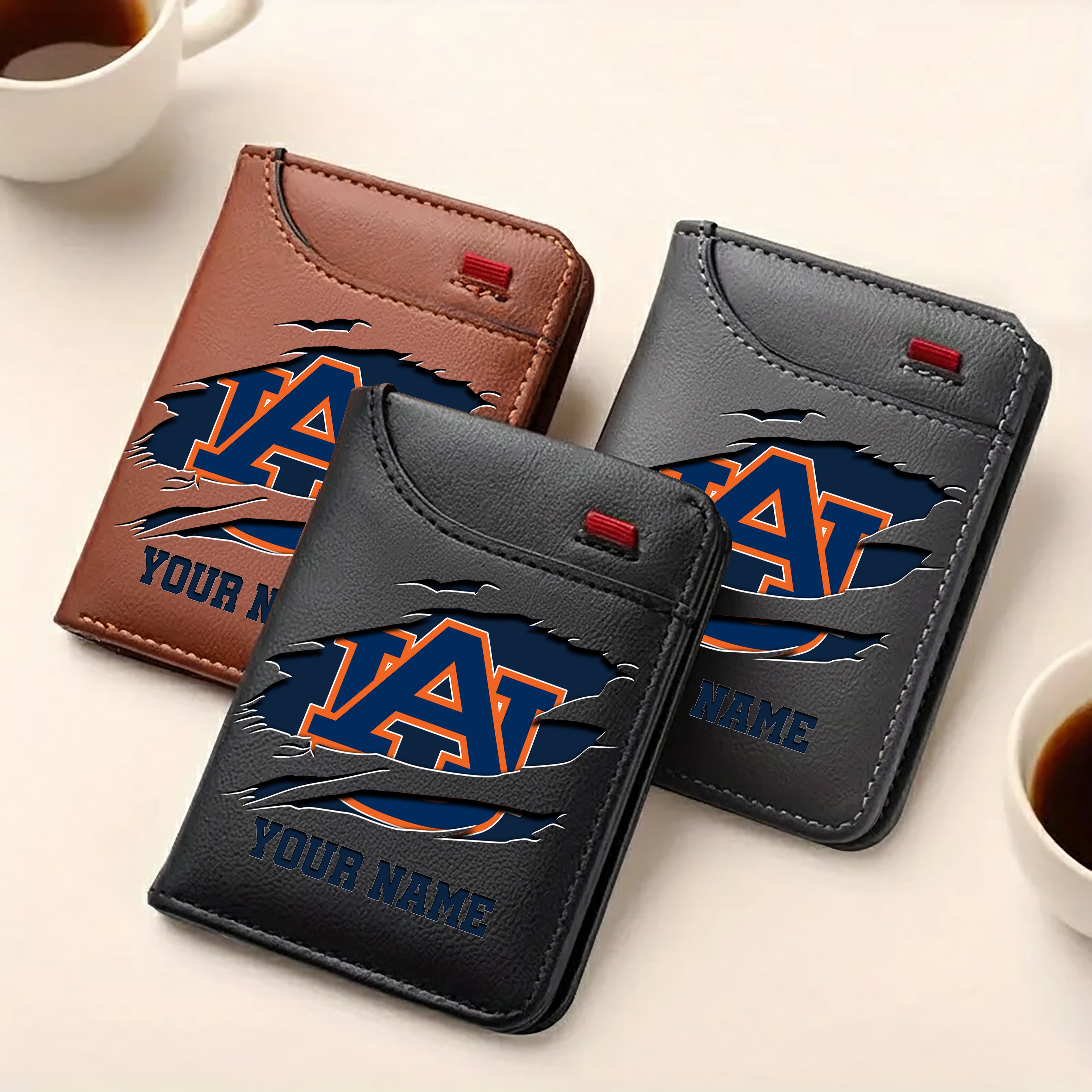 Alternative view of Auburn Tigers Men Wallet Custom Your Name, Football Team Men Wallet For Fans, Gifts For Football Lovers EHIVM-09253657A