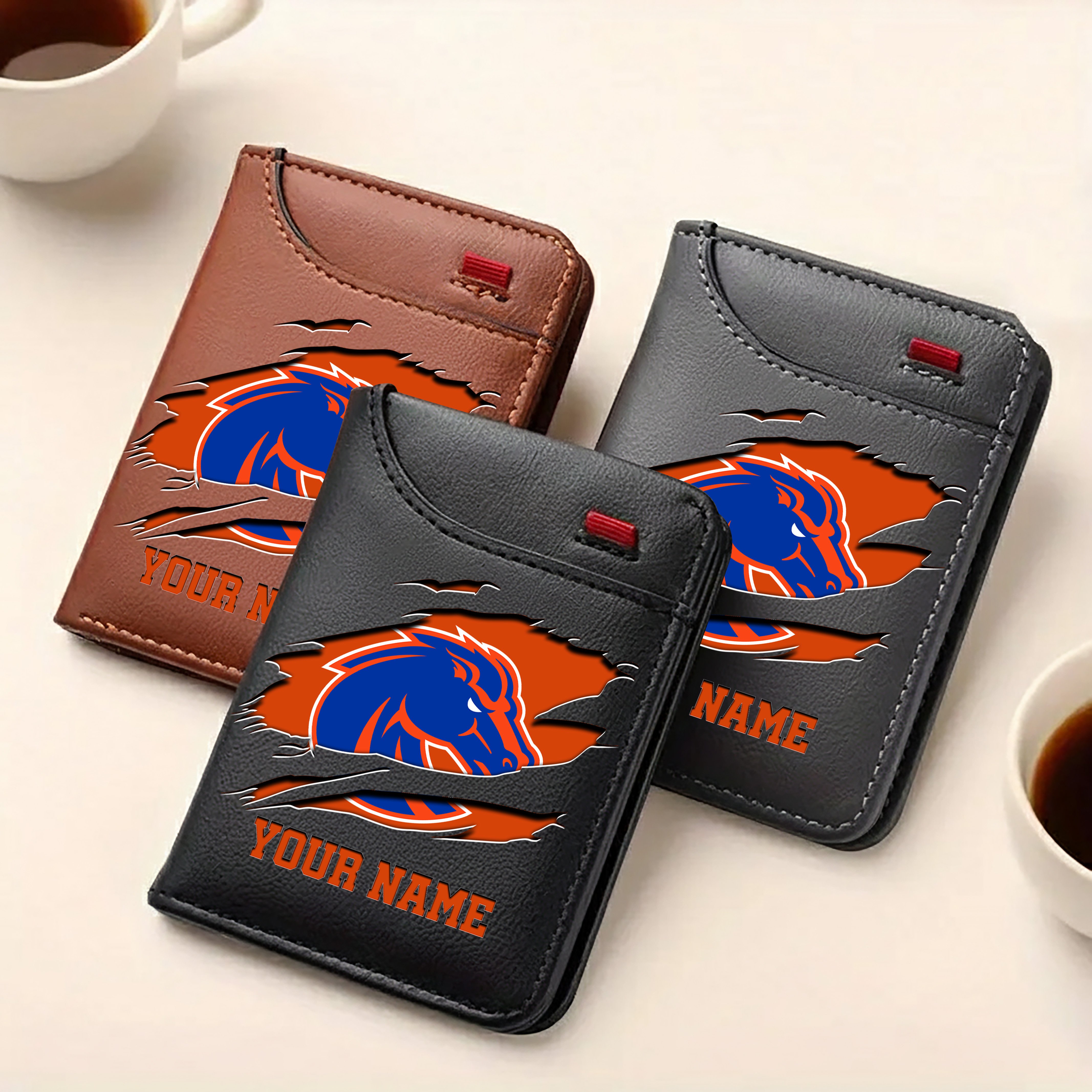 Alternative view of Boise State Broncos Men Wallet Custom Your Name, Football Team Men Wallet For Fans, Gifts For Football Lovers EHIVM-09253657A