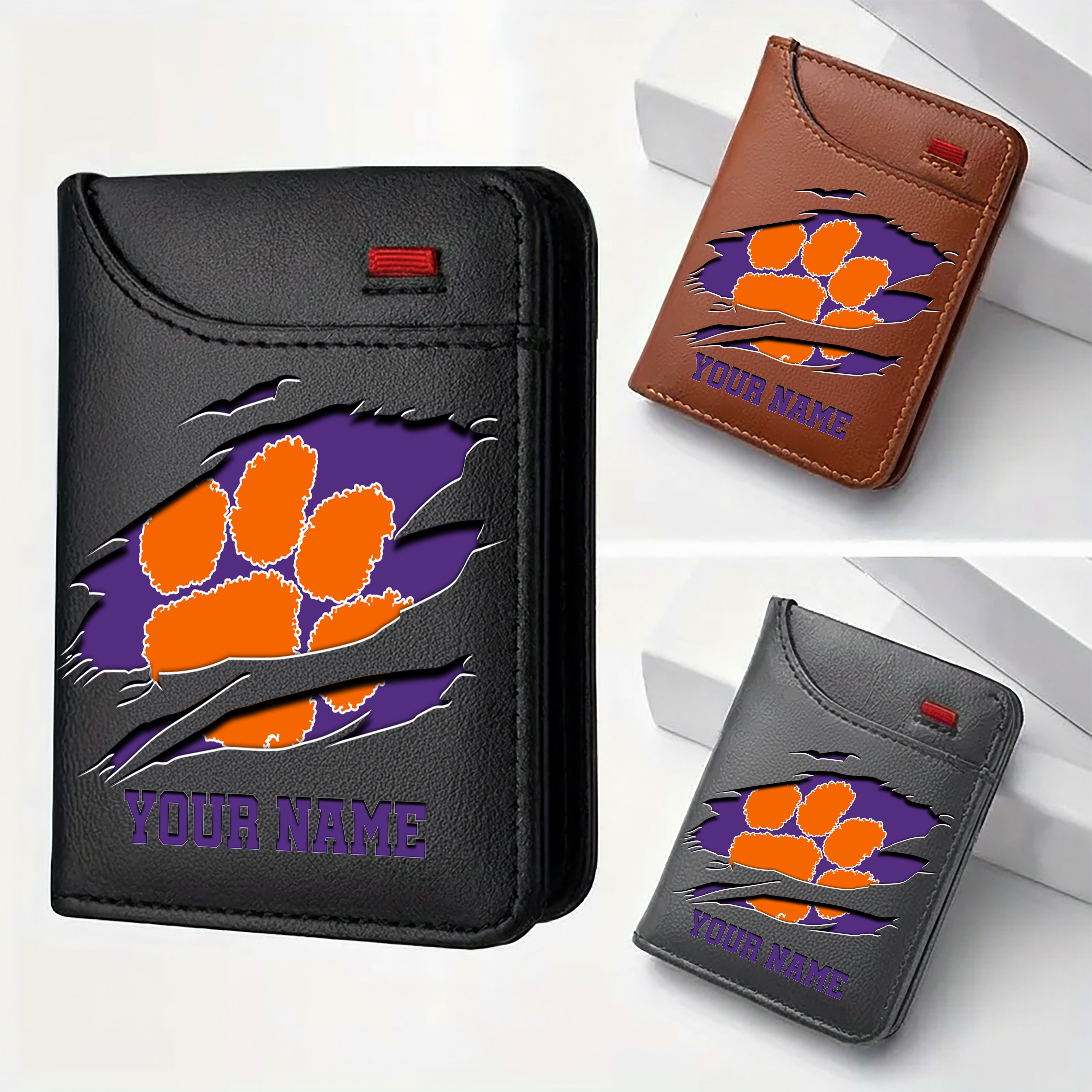 Clemson Tigers Men Wallet Custom Your Name, Football Team Men Wallet For Fans, Gifts For Football Lovers EHIVM-09253657A