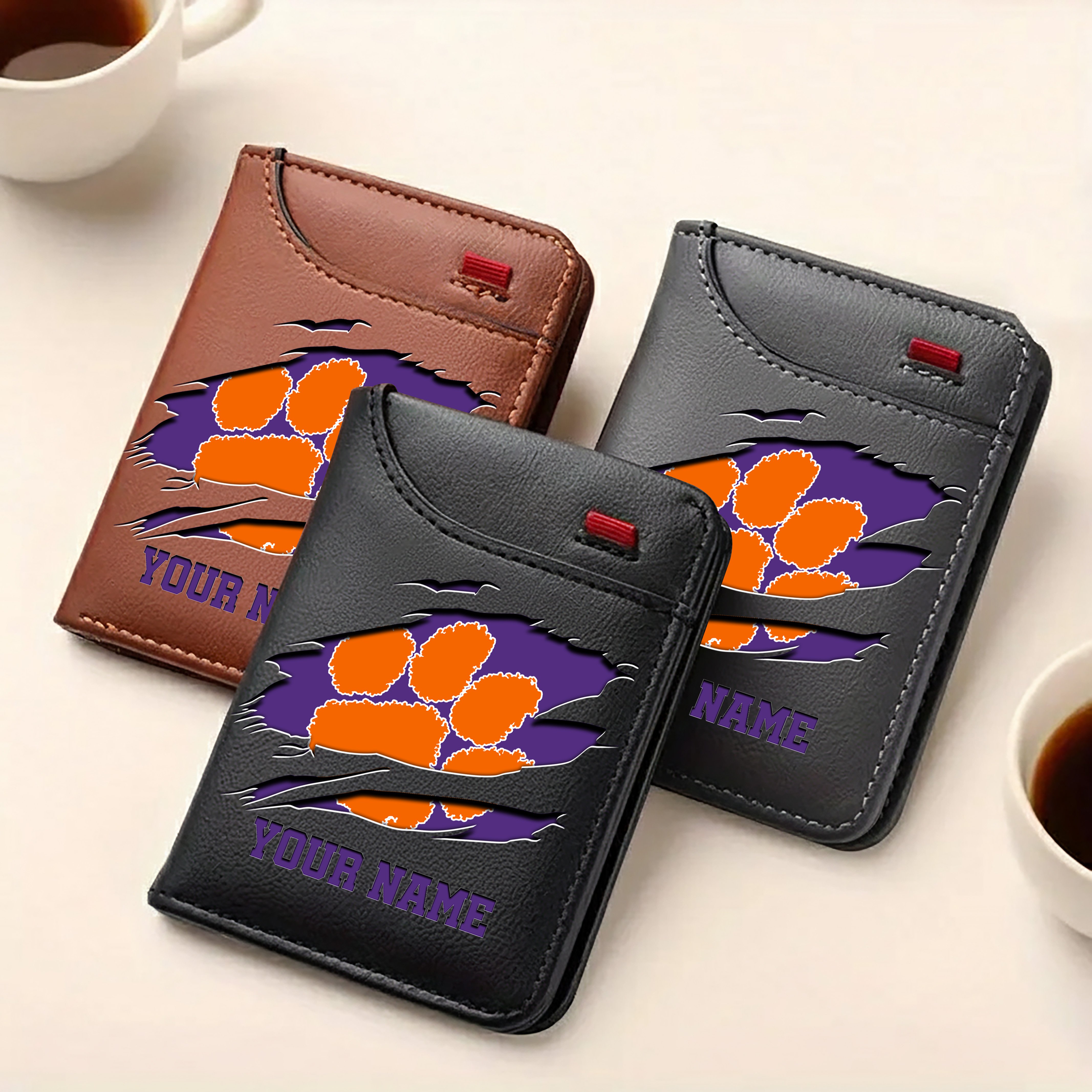 Alternative view of Clemson Tigers Men Wallet Custom Your Name, Football Team Men Wallet For Fans, Gifts For Football Lovers EHIVM-09253657A