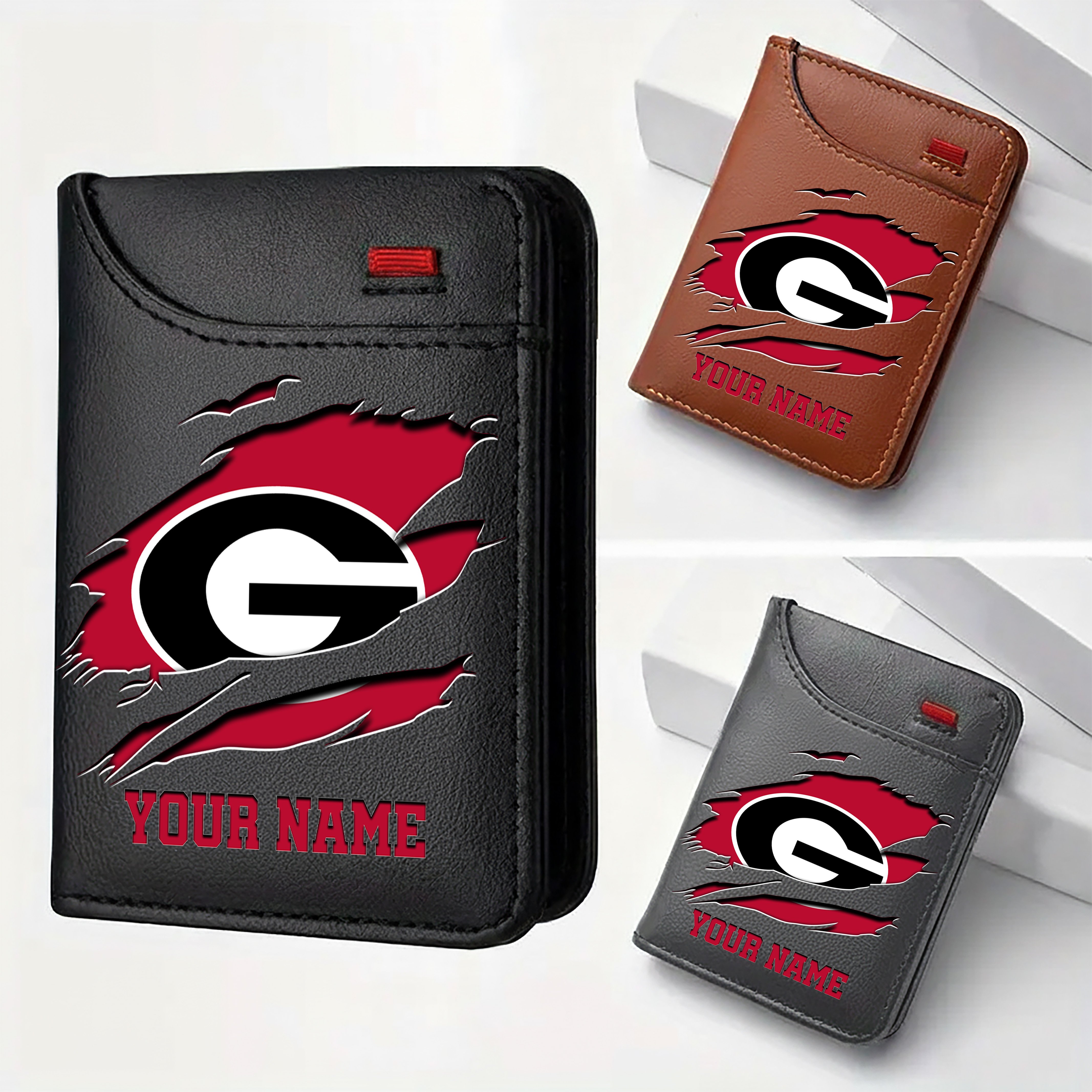 Georgia Bulldogs Men Wallet Custom Your Name, Football Team Men Wallet For Fans, Gifts For Football Lovers EHIVM-09253657A
