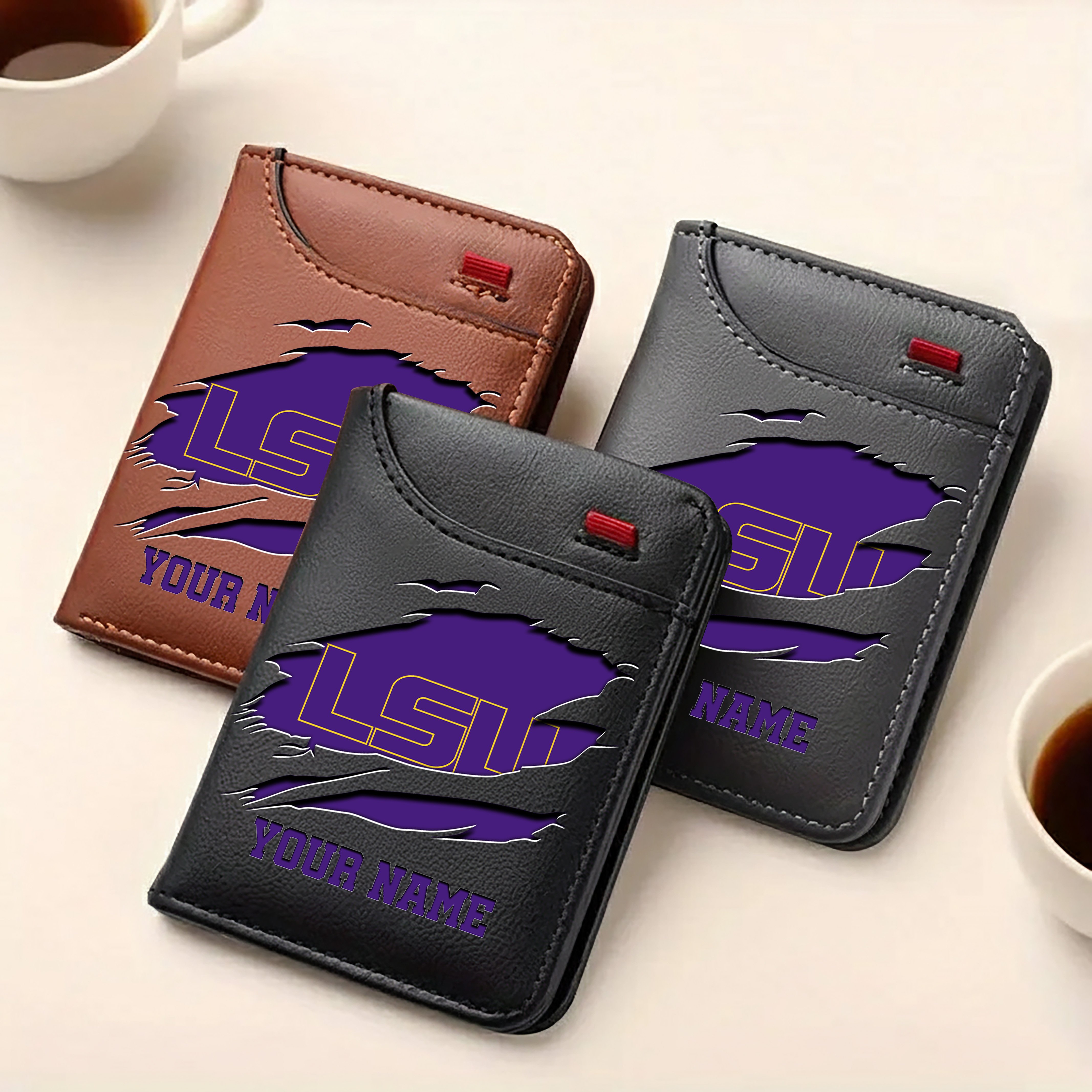 Alternative view of LSU TIGERS Men Wallet Custom Your Name, Football Team Men Wallet For Fans, Gifts For Football Lovers EHIVM-09253657A