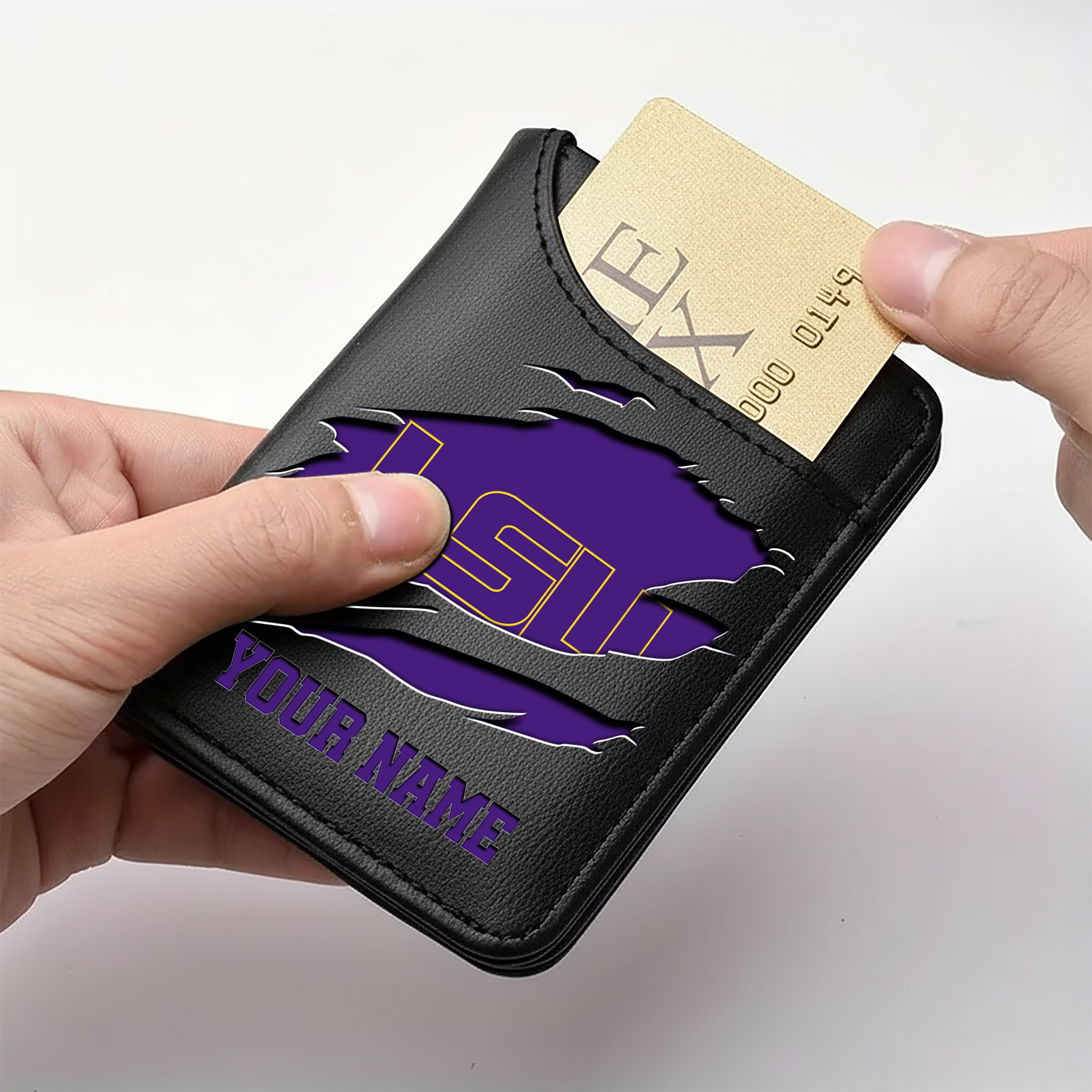 LSU TIGERS Men Wallet Custom Your Name, Football Team Men Wallet For Fans, Gifts For Football Lovers EHIVM-09253657A - Image 3