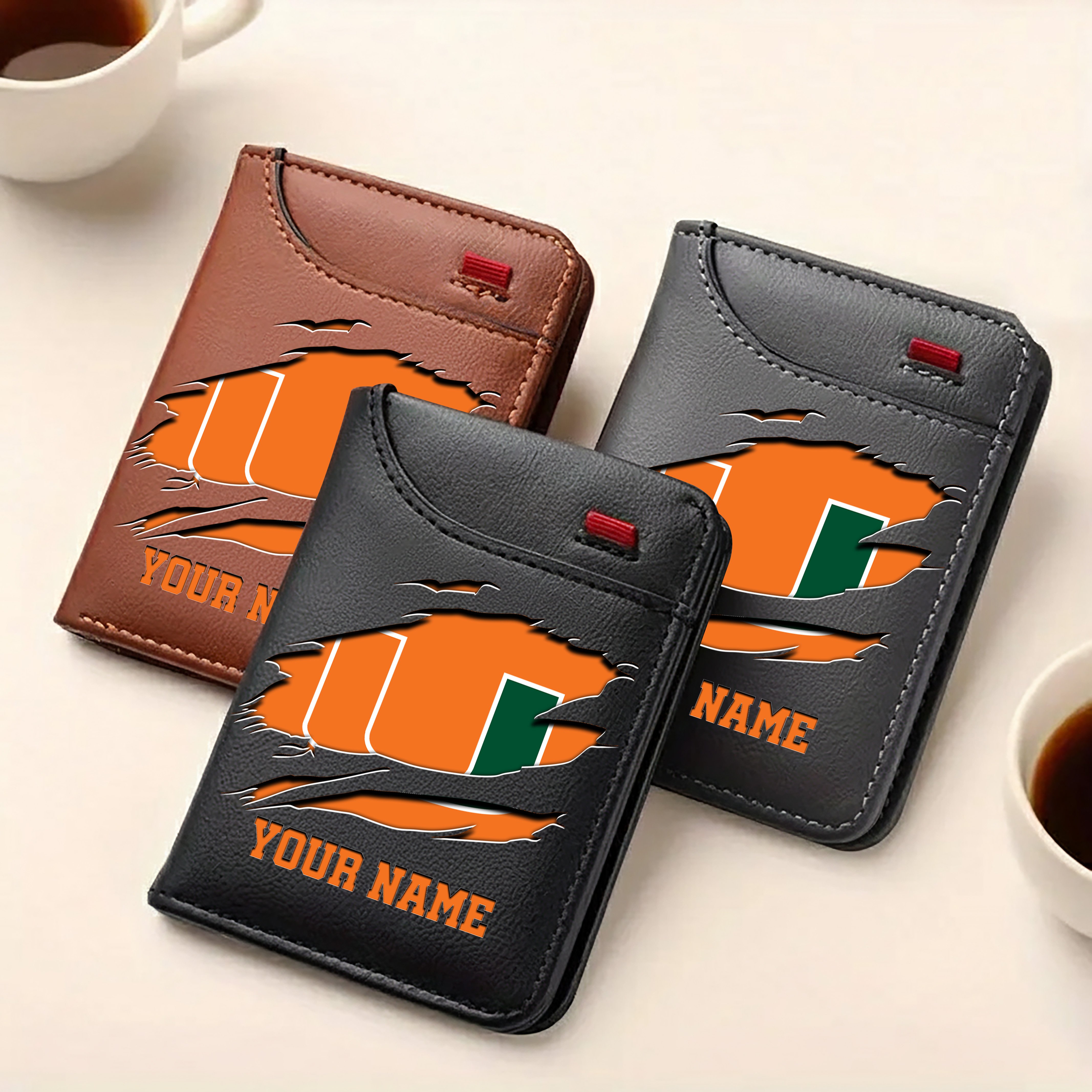 Alternative view of Miami Hurricanes Men Wallet Custom Your Name, Football Team Men Wallet For Fans, Gifts For Football Lovers EHIVM-09253657A