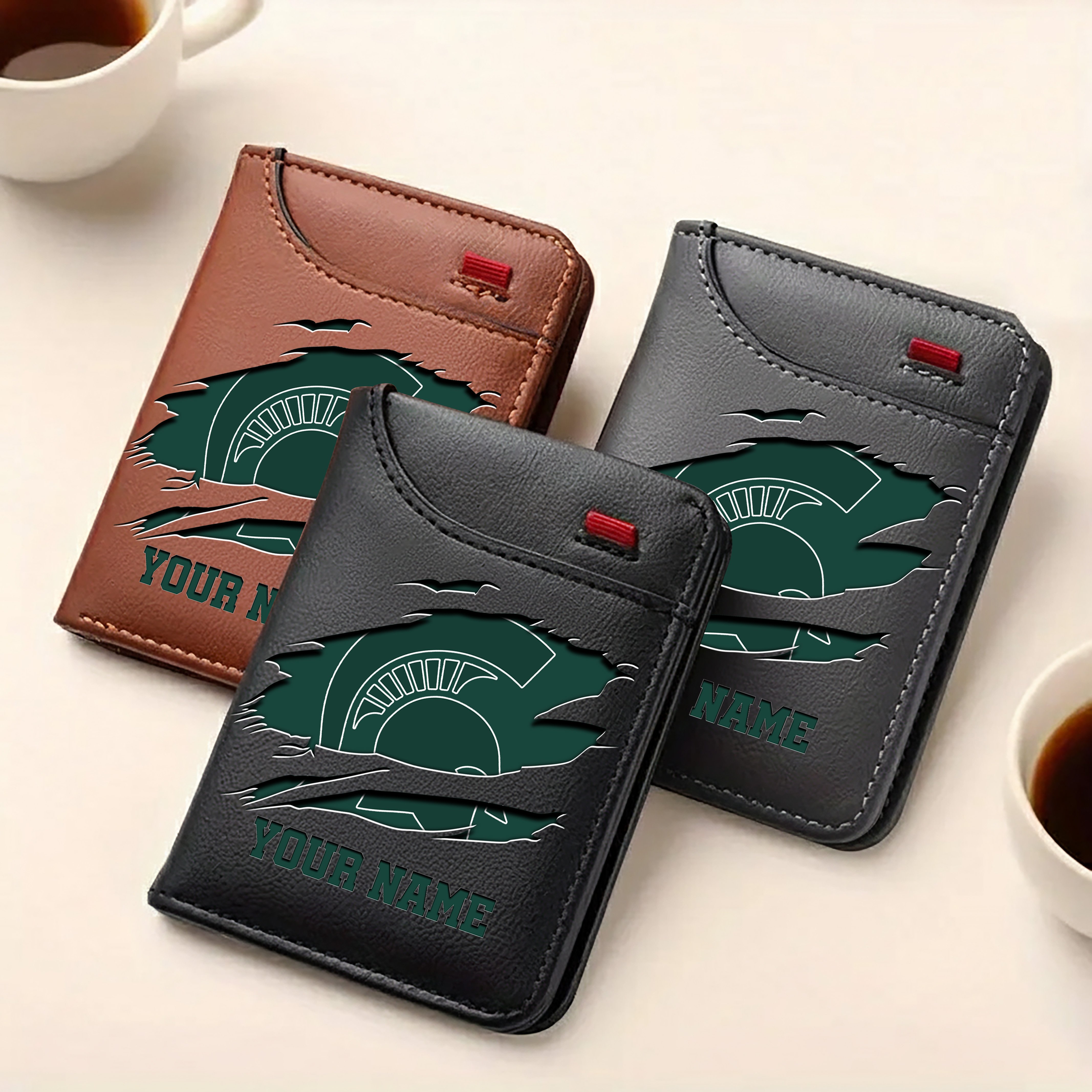 Alternative view of Michigan State Spartans Men Wallet Custom Your Name, Football Team Men Wallet For Fans, Gifts For Football Lovers EHIVM-09253657A