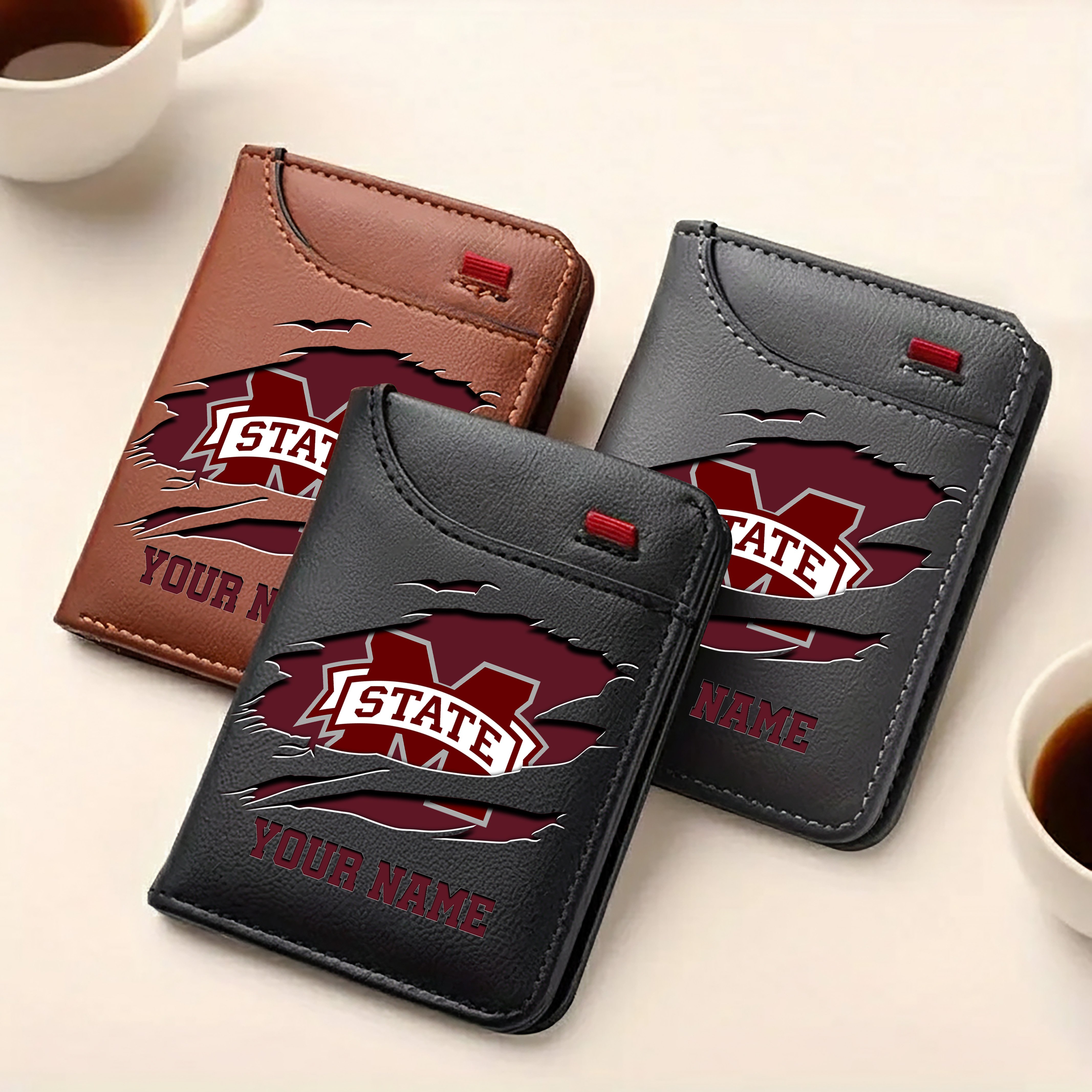 Alternative view of Mississippi State Bulldogs Men Wallet Custom Your Name, Football Team Men Wallet For Fans, Gifts For Football Lovers EHIVM-09253657A