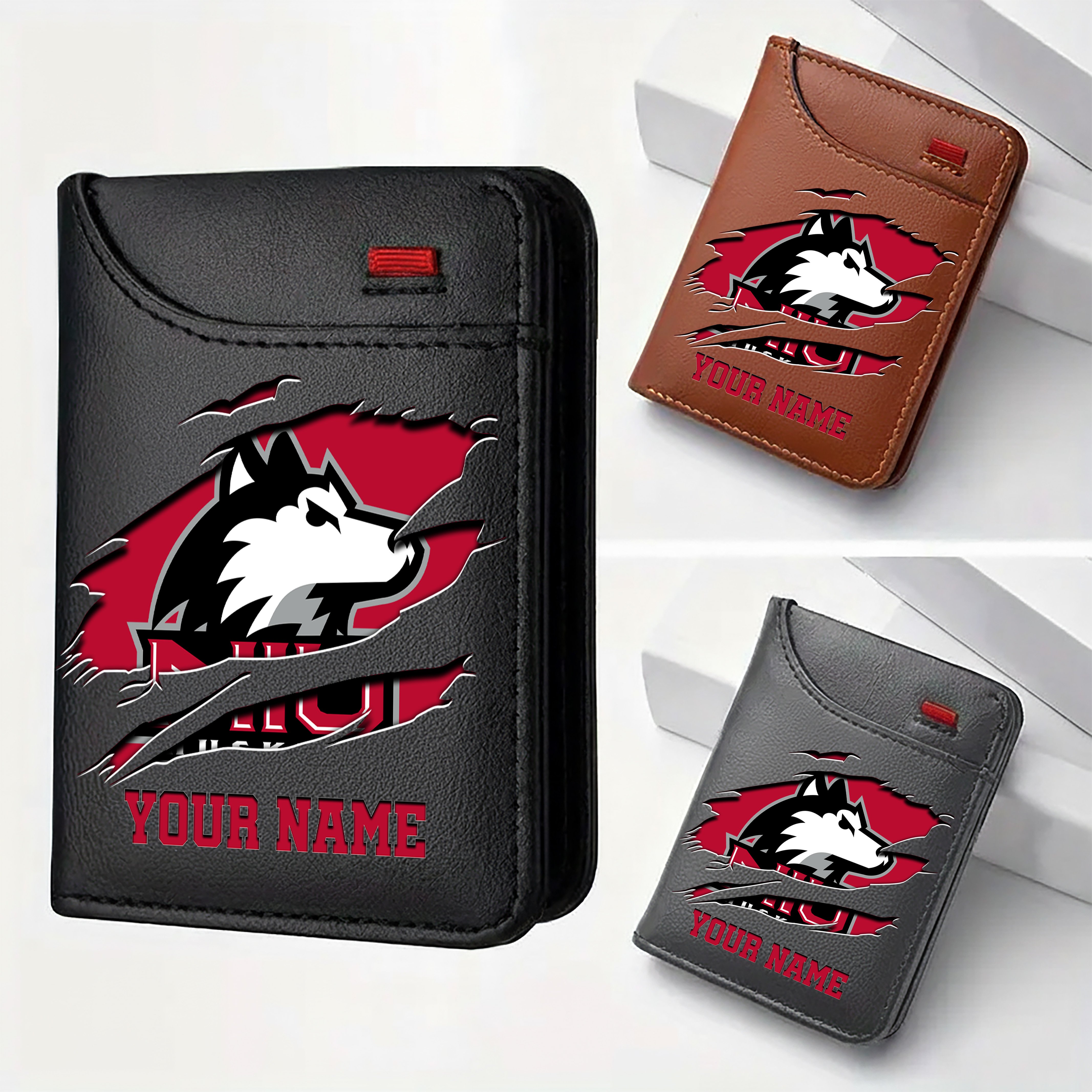 Northern Illinois Huskies Men Wallet Custom Your Name, Football Team Men Wallet For Fans, Gifts For Football Lovers EHIVM-09253657A