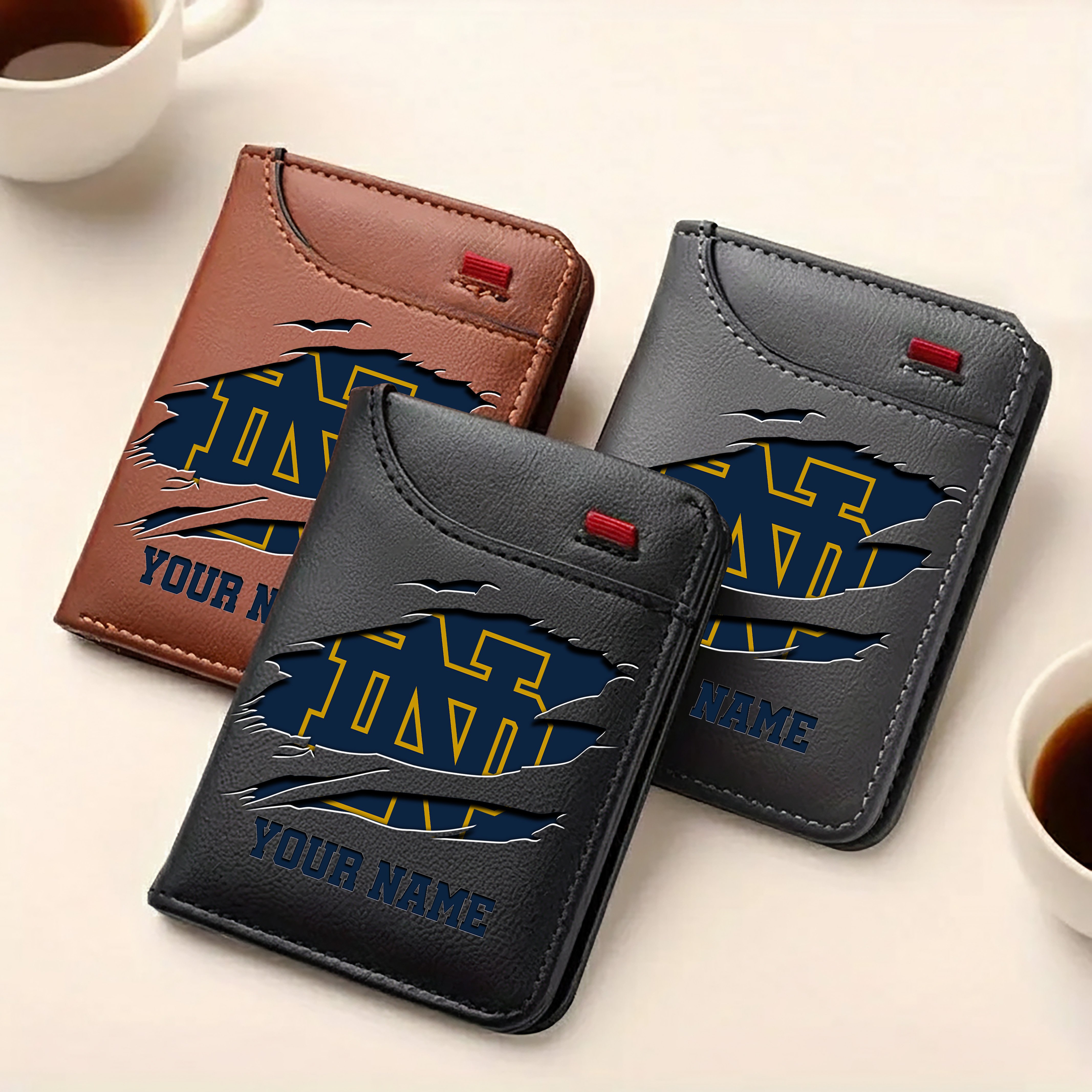 Alternative view of Notre Dame Fighting Irish Men Wallet Custom Your Name, Football Team Men Wallet For Fans, Gifts For Football Lovers EHIVM-09253657A