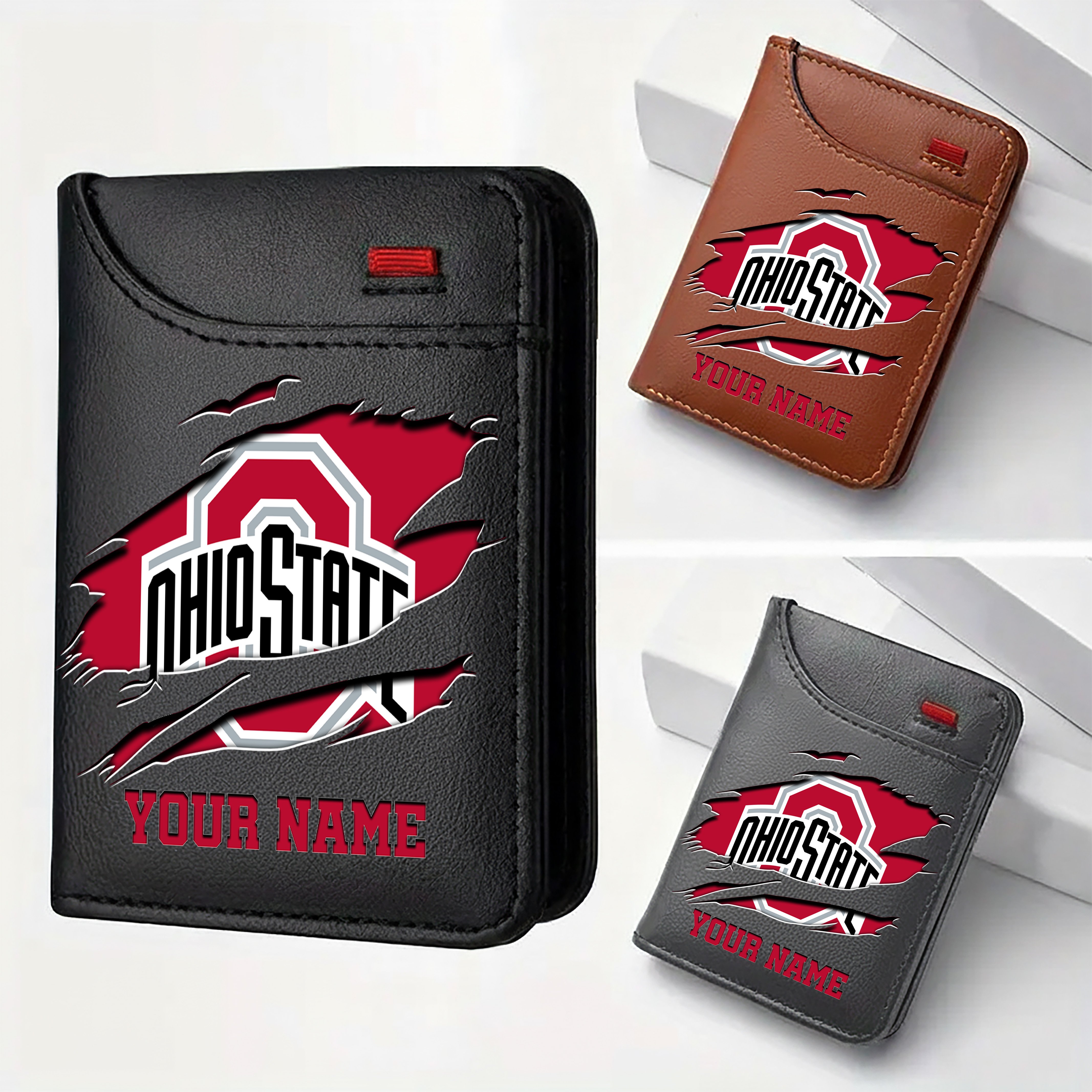 Ohio State Buckeyes Men Wallet Custom Your Name, Football Team Men Wallet For Fans, Gifts For Football Lovers EHIVM-09253657A