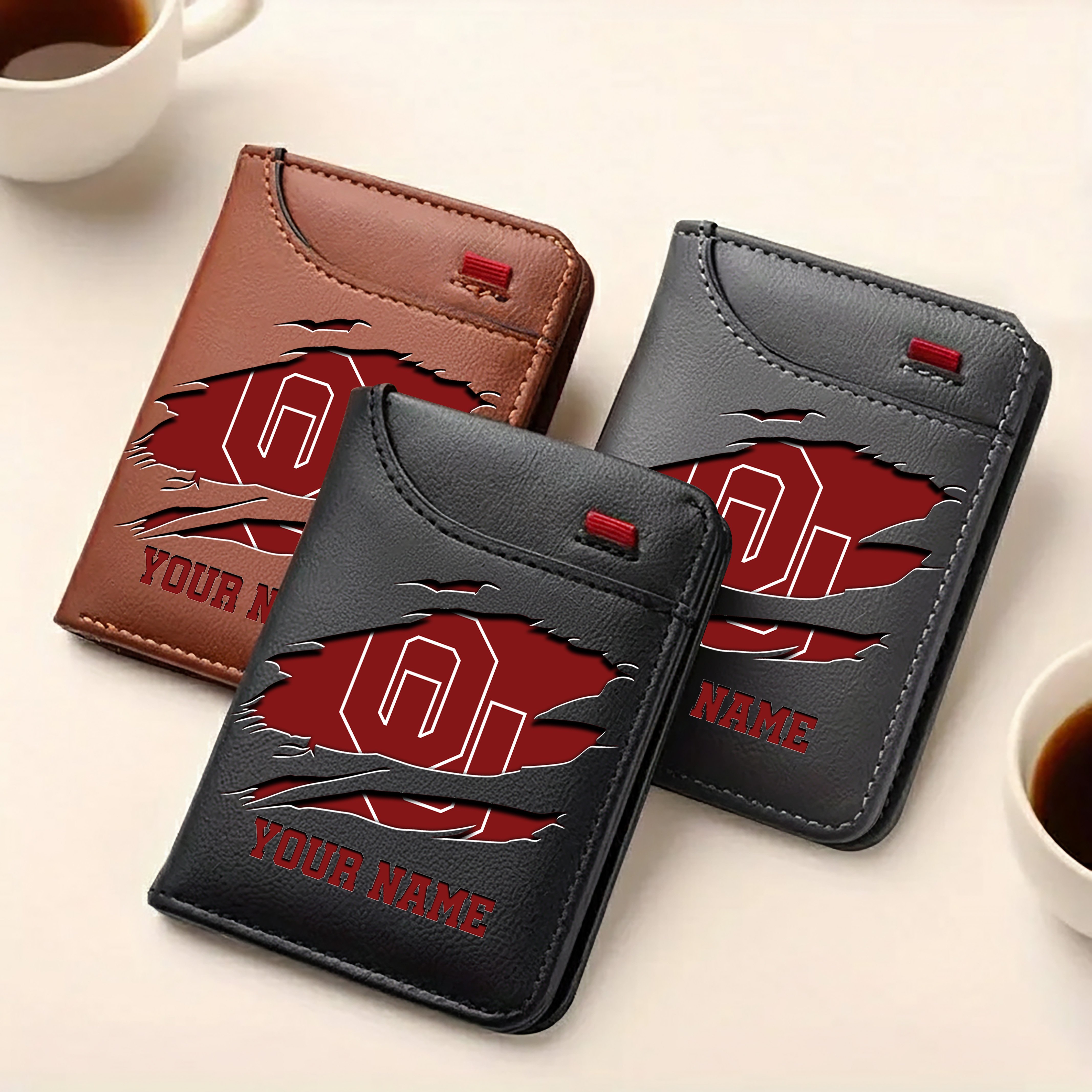 Alternative view of Oklahoma Sooners Men Wallet Custom Your Name, Football Team Men Wallet For Fans, Gifts For Football Lovers EHIVM-09253657A