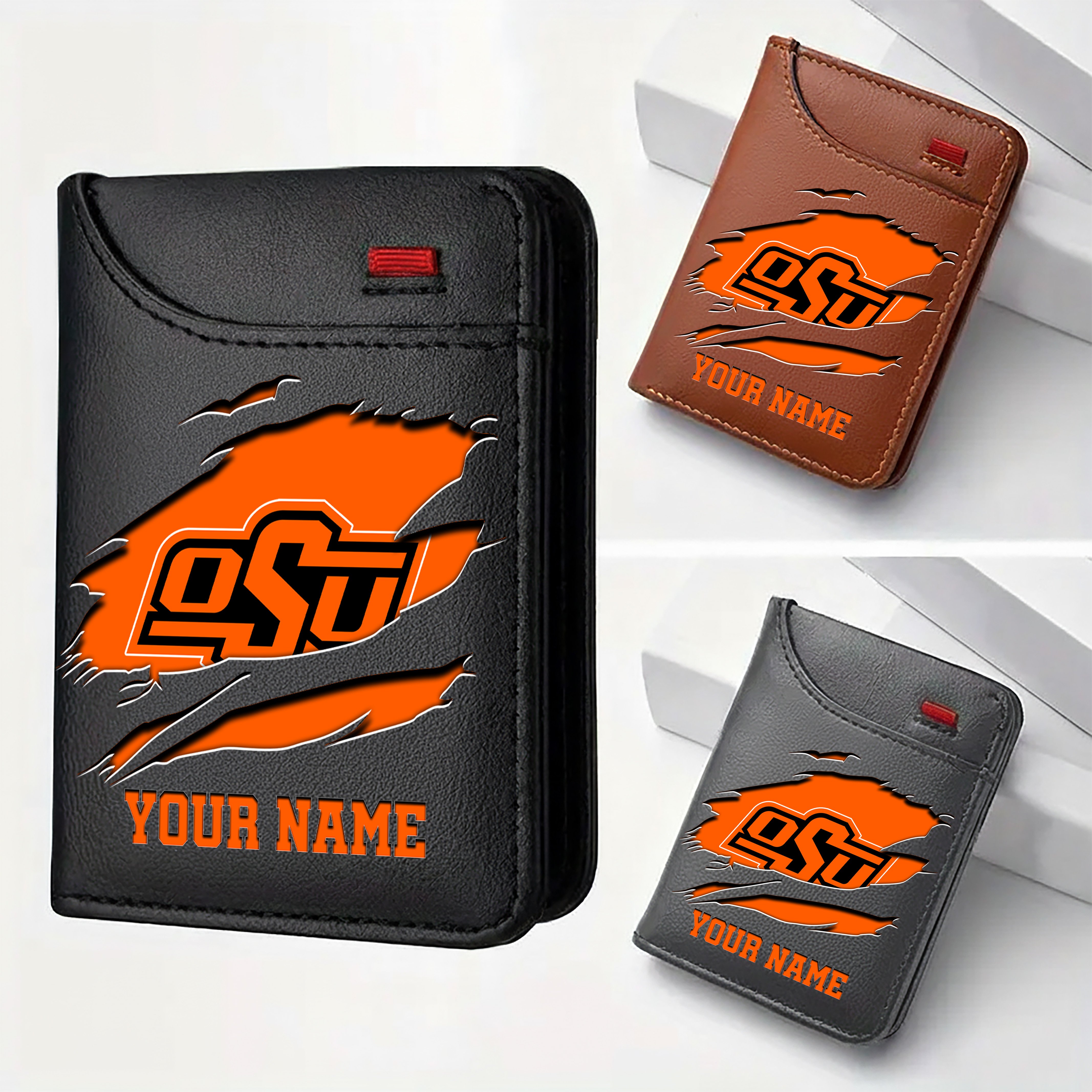 Oklahoma State Cowboys Men Wallet Custom Your Name, Football Team Men Wallet For Fans, Gifts For Football Lovers EHIVM-09253657A