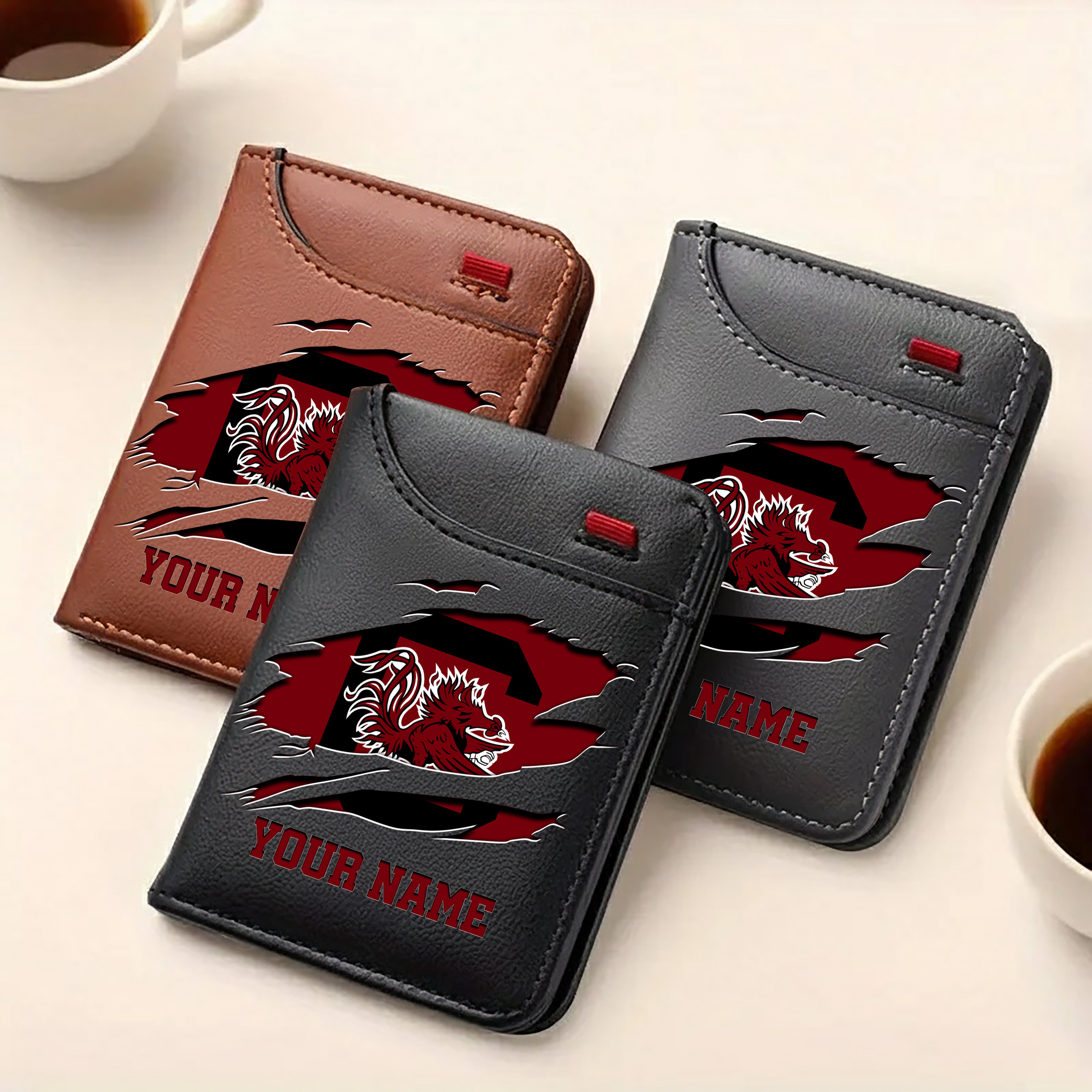Alternative view of South Carolina Gamecocks Men Wallet Custom Your Name, Football Team Men Wallet For Fans, Gifts For Football Lovers EHIVM-09253657A