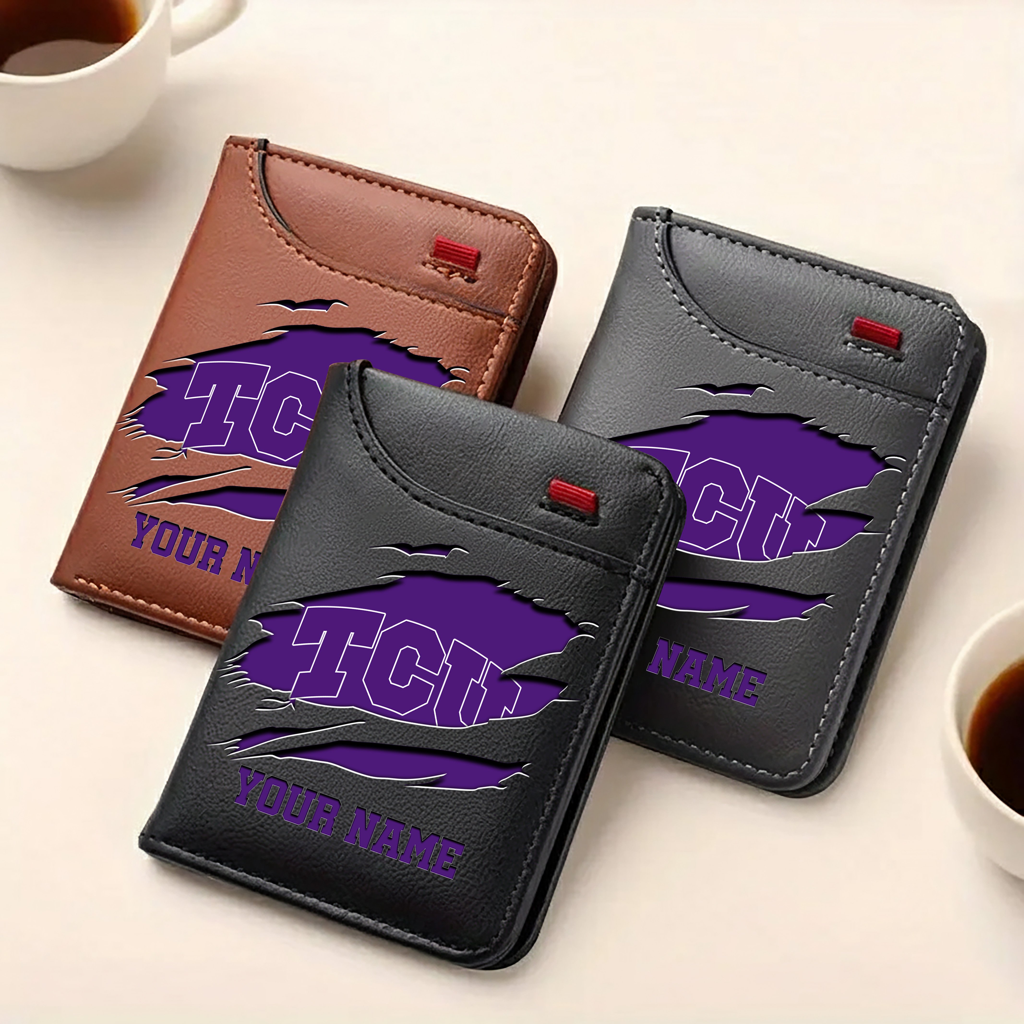 Alternative view of TCU Horned Frogs Men Wallet Custom Your Name, Football Team Men Wallet For Fans, Gifts For Football Lovers EHIVM-09253657A