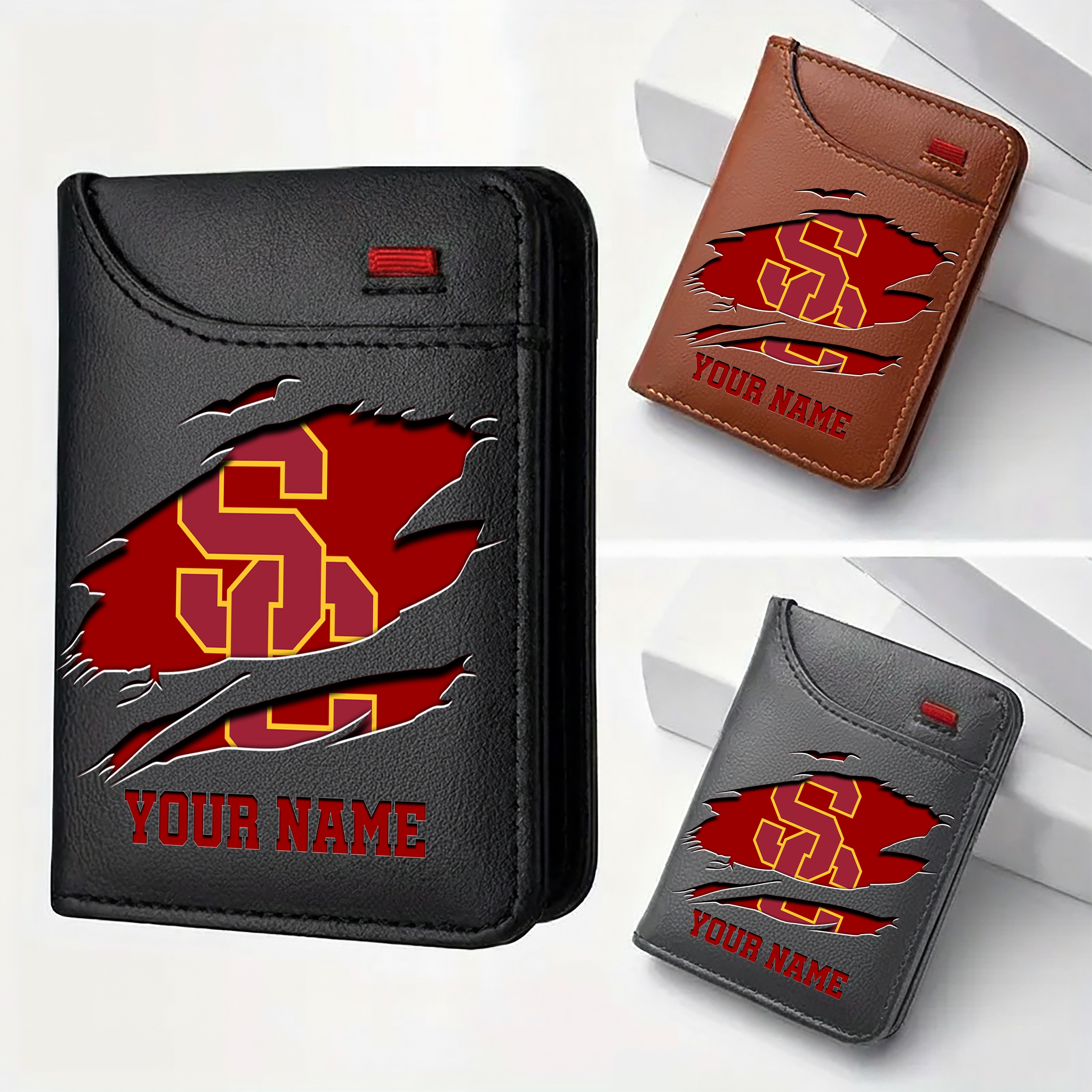 USC Trojans Men Wallet Custom Your Name, Football Team Men Wallet For Fans, Gifts For Football Lovers EHIVM-09253657A